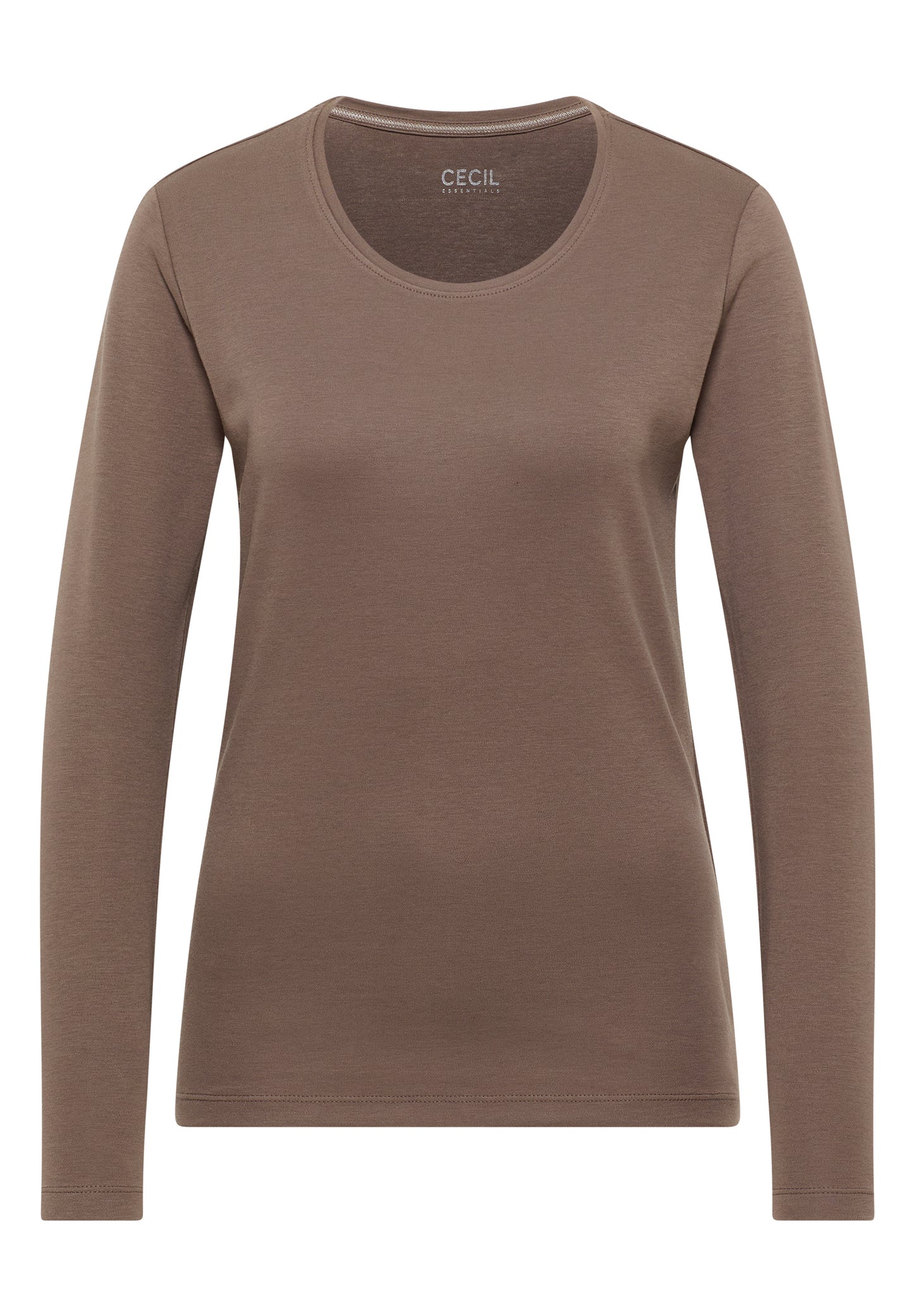 CECIL - Basic Langarmshirt - Farbe: urban taupe