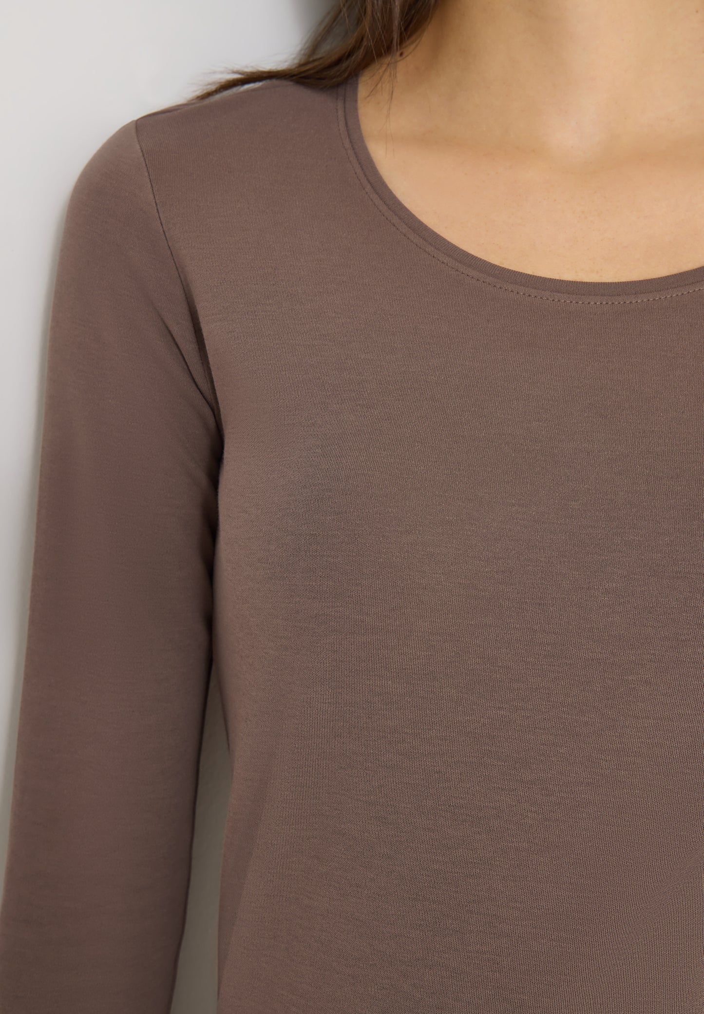 CECIL - Basic Langarmshirt - Farbe: urban taupe