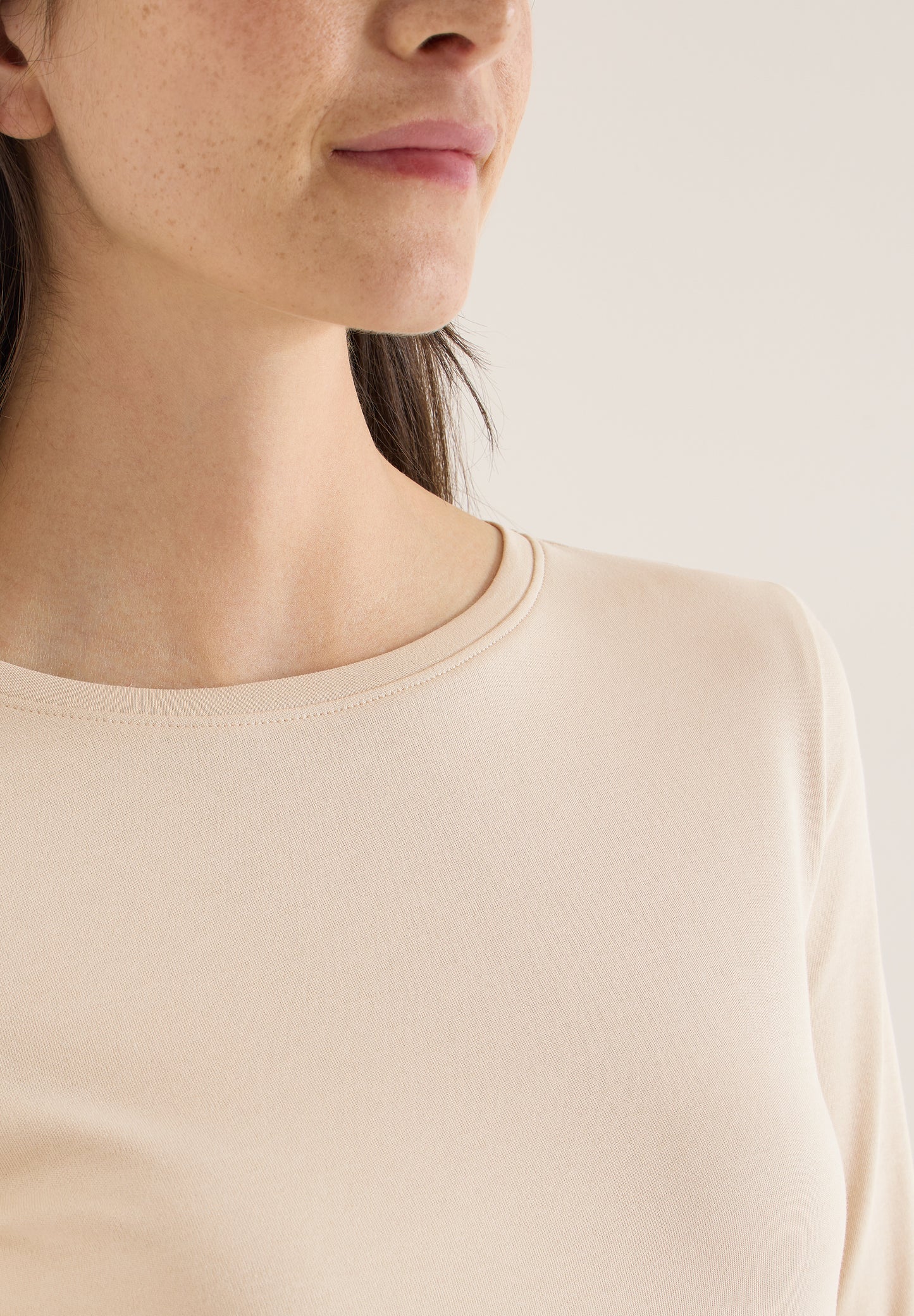 CECIL - Basic Shirt in Unifarbe - Farbe: pearl beige