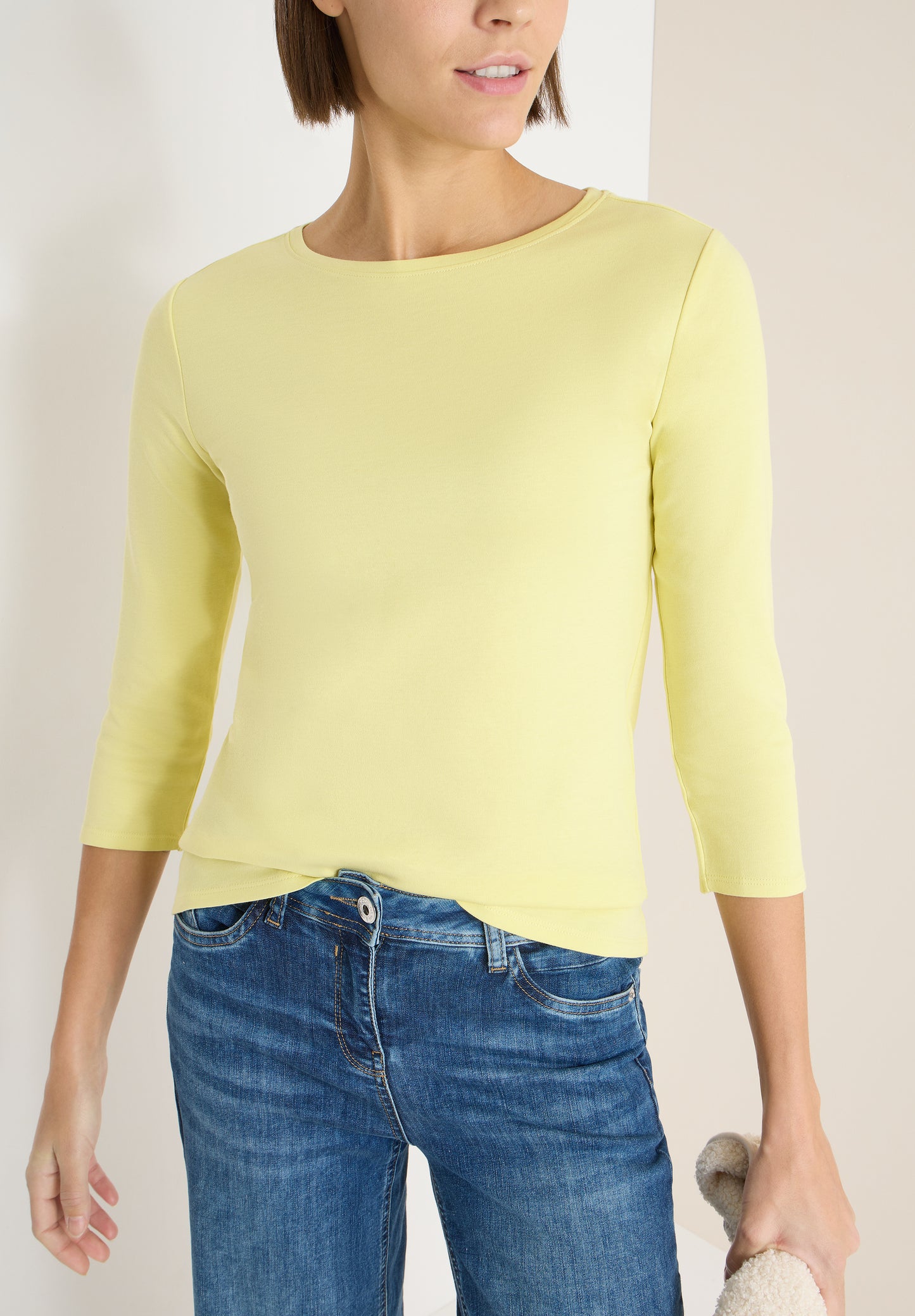 CECIL - Basic Shirt in Unifarbe - Farbe: iced yellow