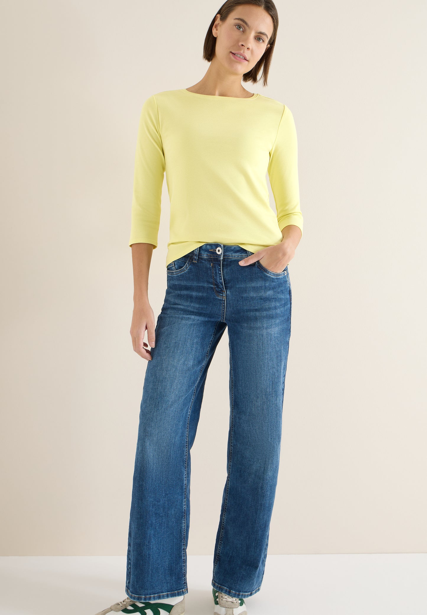 CECIL - Basic Shirt in Unifarbe - Farbe: iced yellow