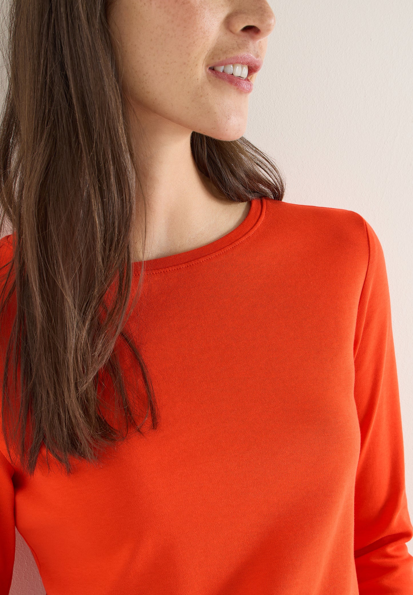 CECIL - Basic Shirt in Unifarbe - Farbe: cherry tomato orange