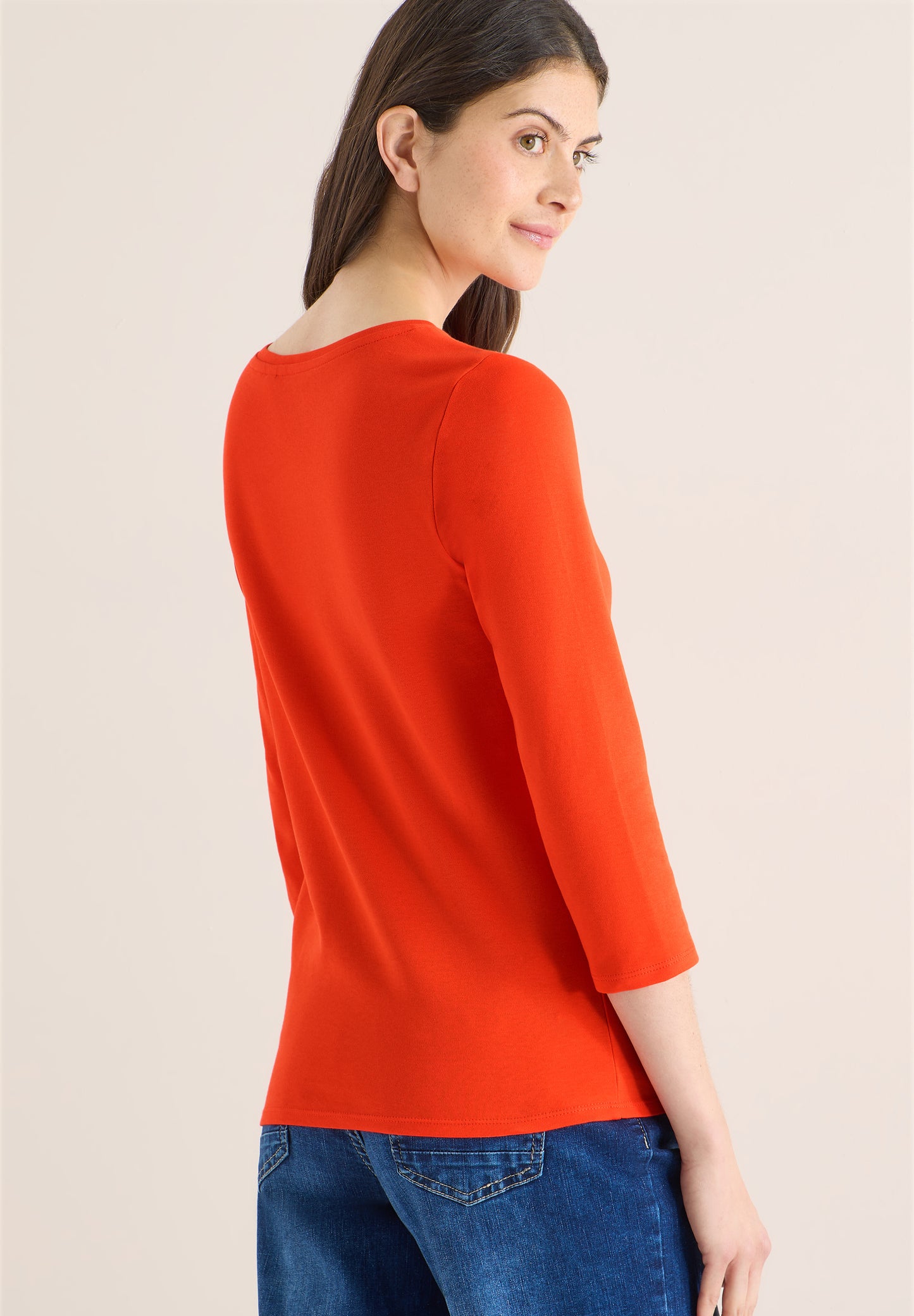 CECIL - Basic Shirt in Unifarbe - Farbe: cherry tomato orange