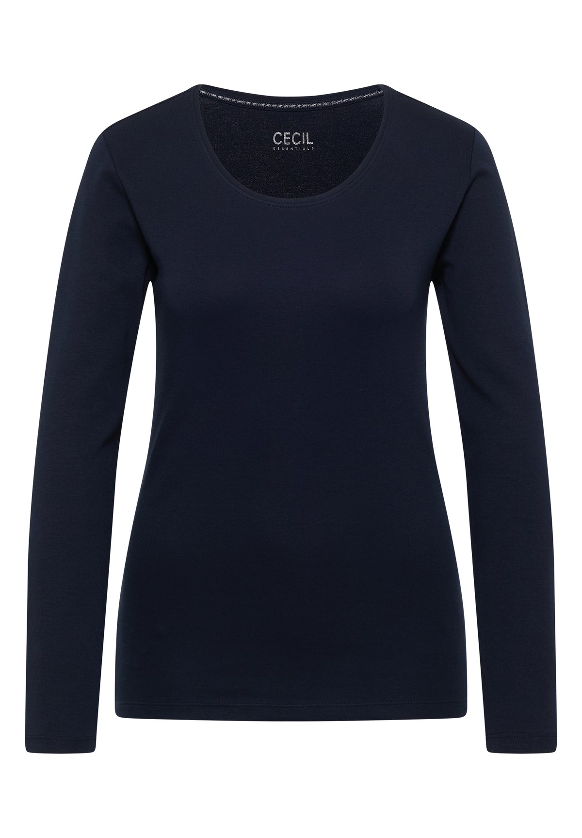 CECIL - Basic Langarm Shirt mit Rundhals - Farbe: universal blue