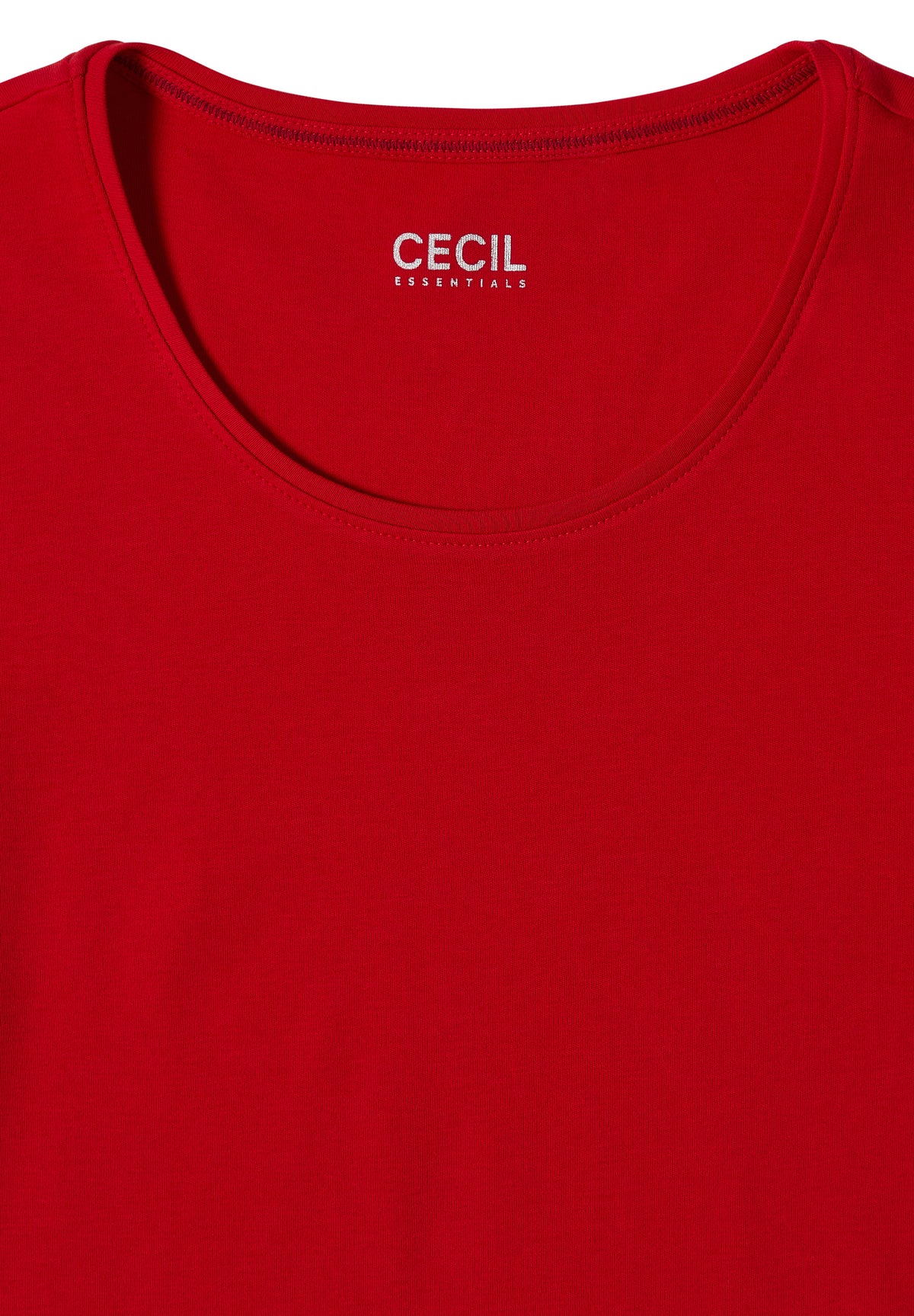 CECIL - Basic Langarm Shirt mit Rundhals - Farbe: flame red