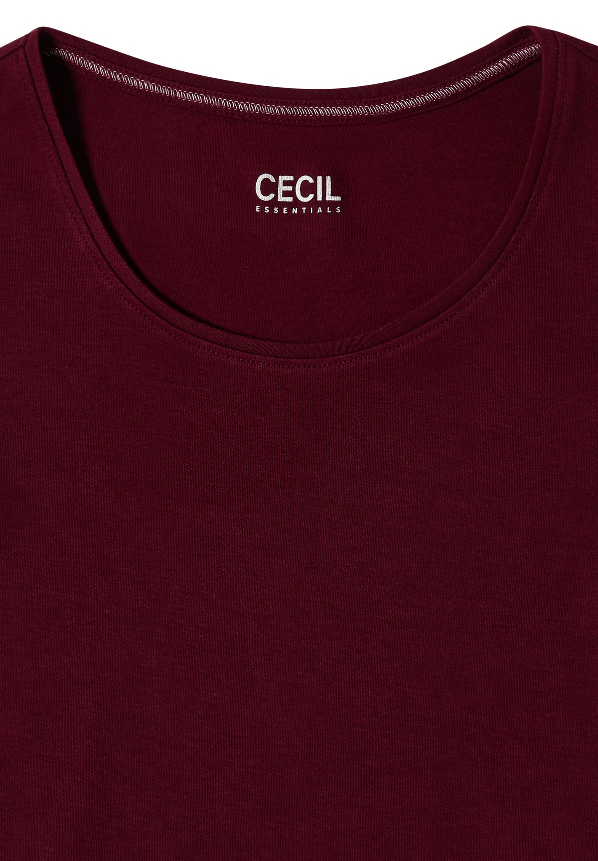 CECIL - Basic Langarm Shirt mit Rundhals - Farbe: red wine