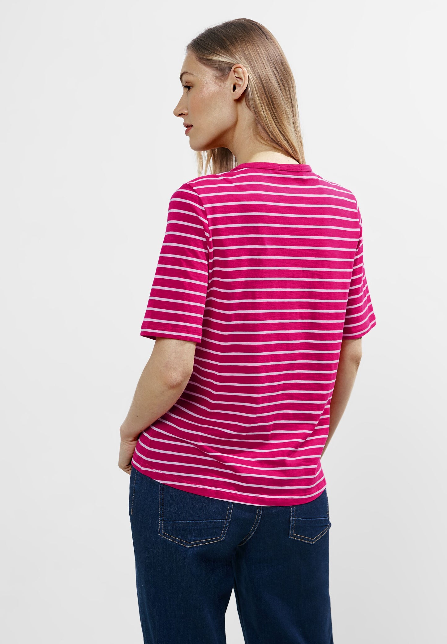 CECIL - Flammgarn Streifenshirt - pink