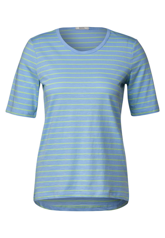 CECIL - Flammgarn Streifenshirt - blau
