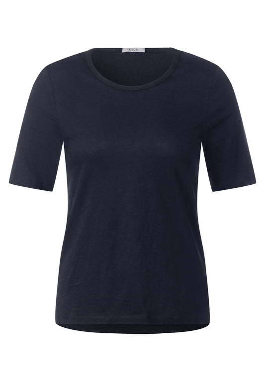 CECIL - Basic T-Shirt - blau