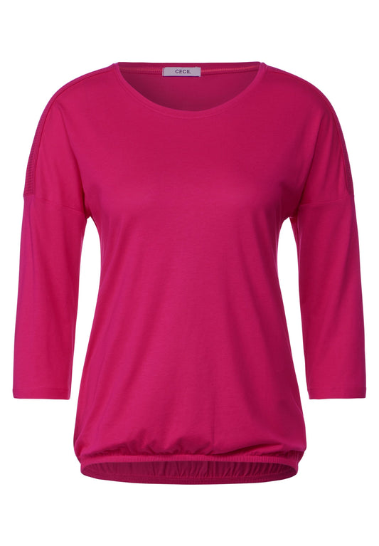 CECIL - Shirt mit Ripp-Detail - pink