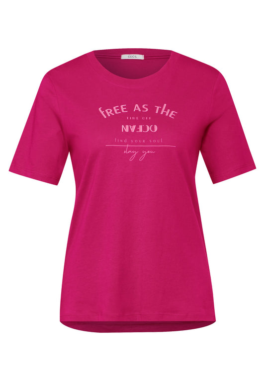 CECIL - Wording T-Shirt - pink