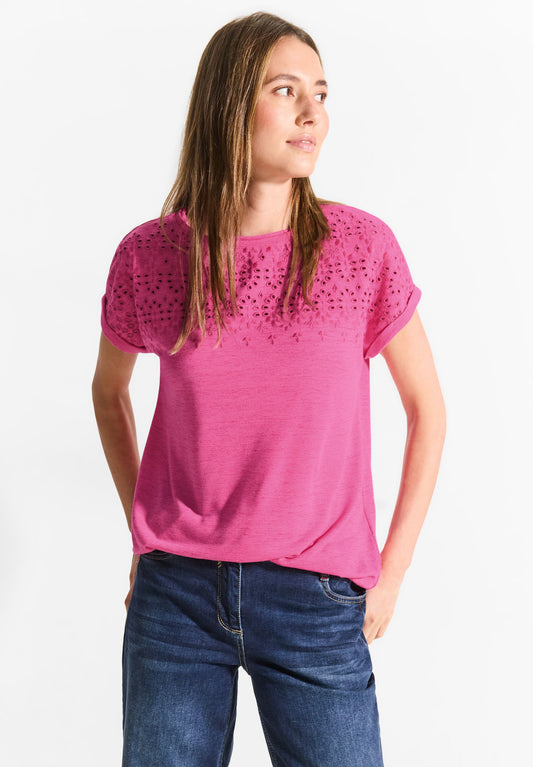 CECIL - Sommer T-Shirt - bloomy pink
