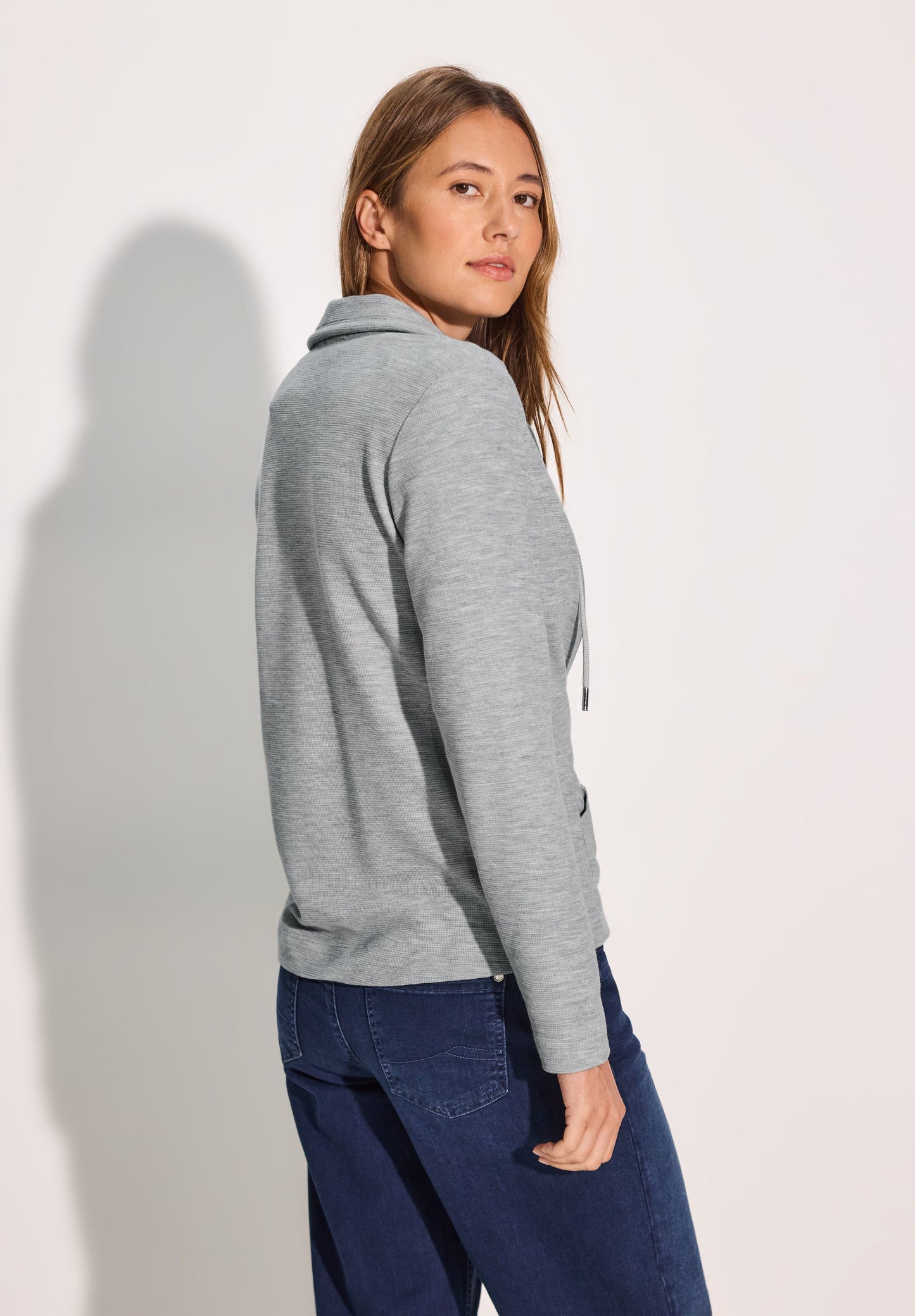 CECIL Leichte Sweatjacke - Farbe: chalk grey melange