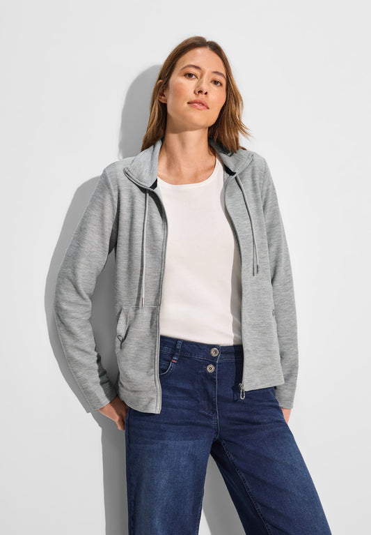 CECIL Leichte Sweatjacke - Farbe: chalk grey melange