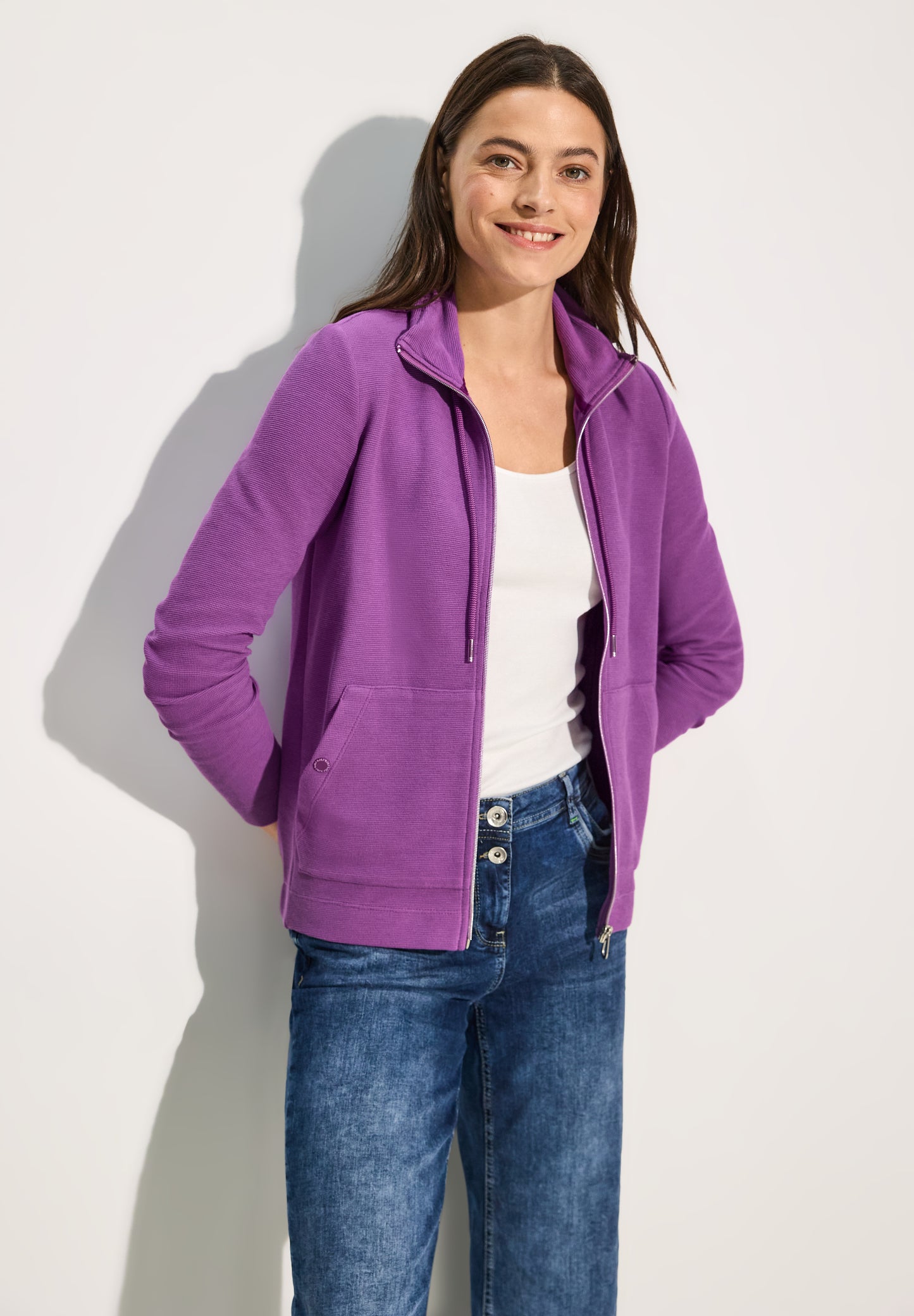 CECIL Leichte Sweatjacke - iced violet