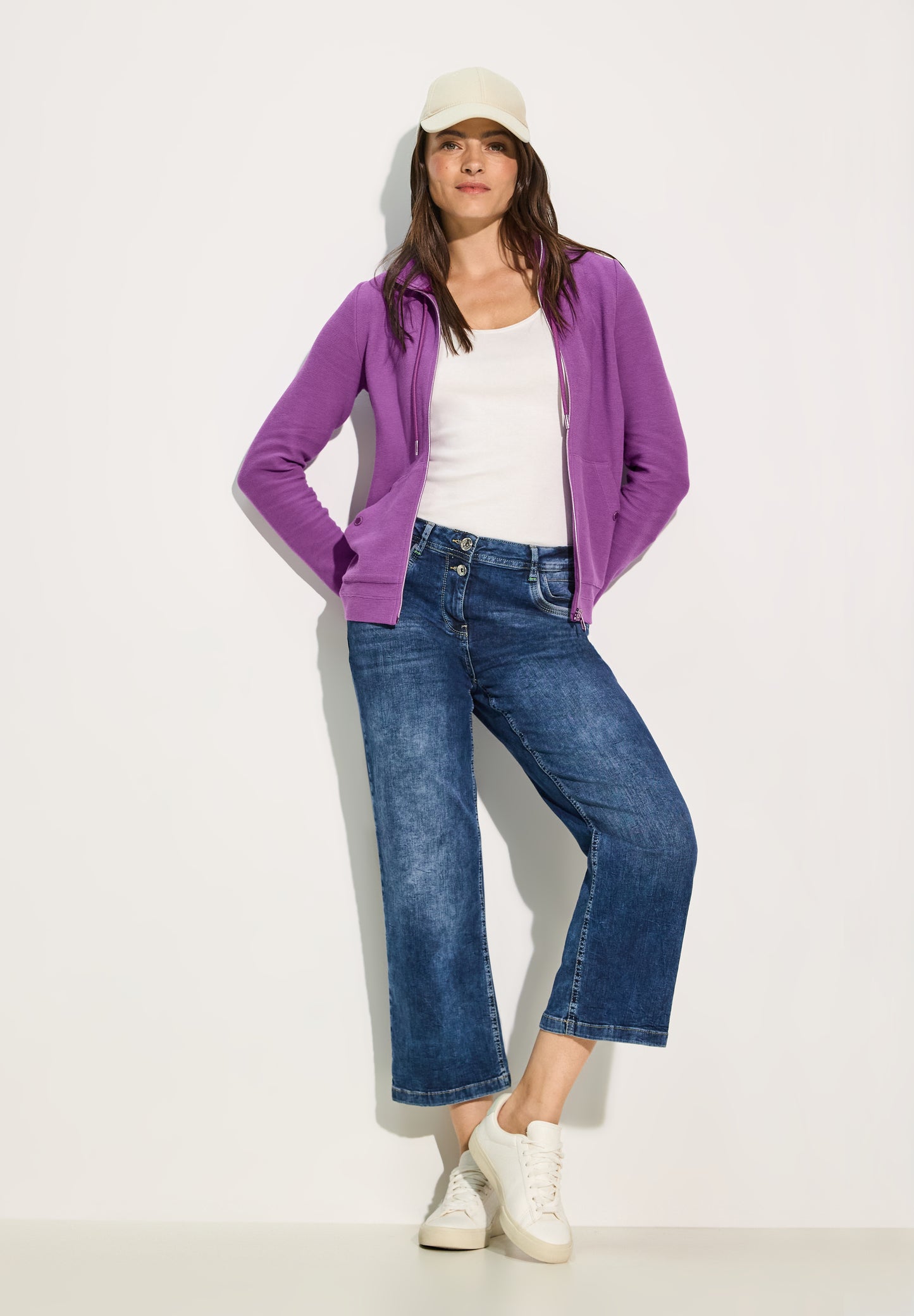 CECIL Leichte Sweatjacke - iced violet