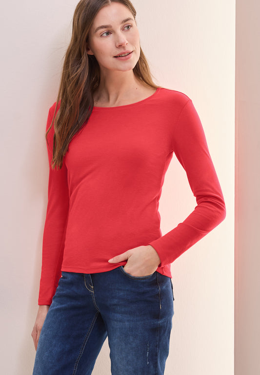 CECIL Shirt im Style PIA mit Rundhals - Farbe: orange