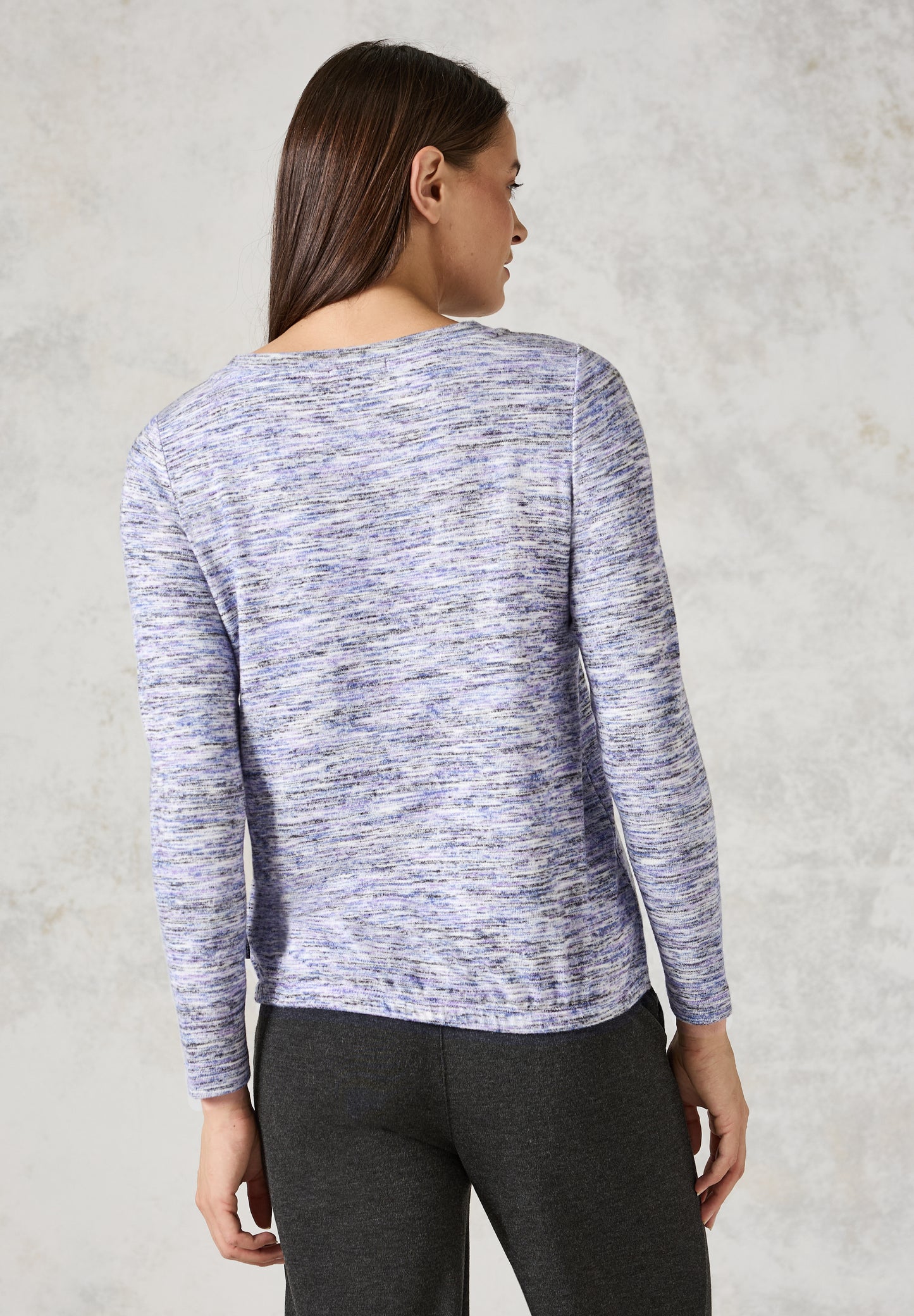 CECIL Melange-Shirt – Farbe: multi lilac melange