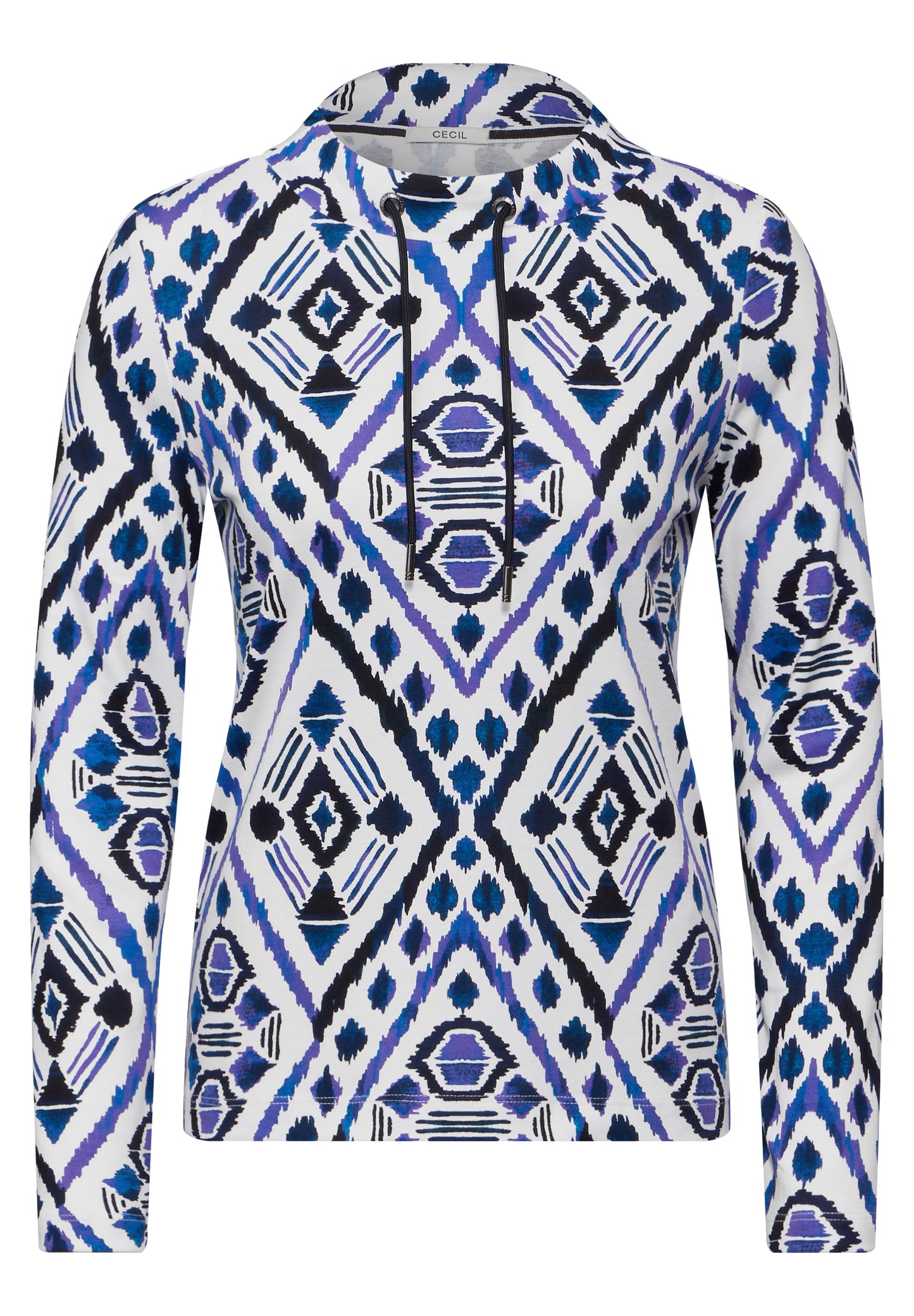 CECIL Damen Langarmshirt mit Print – Farbe: ecru