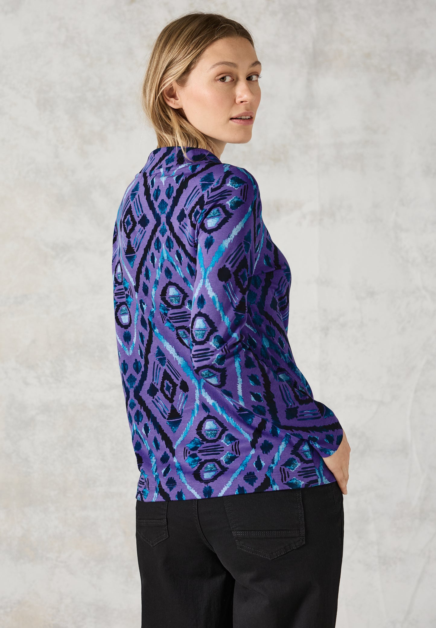 CECIL Damen Langarmshirt mit Print – Farbe: wild lila