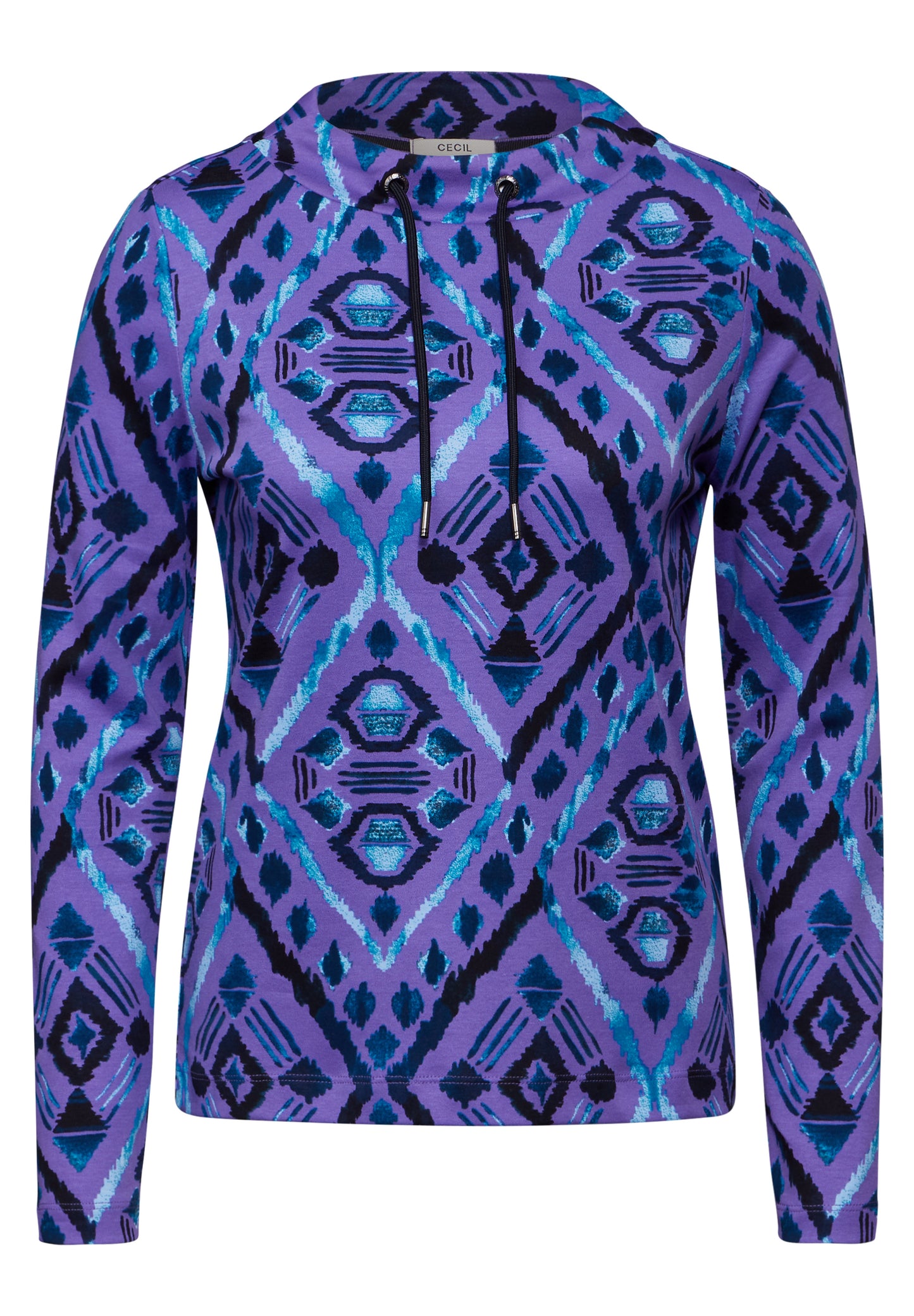 CECIL Damen Langarmshirt mit Print – Farbe: wild lila