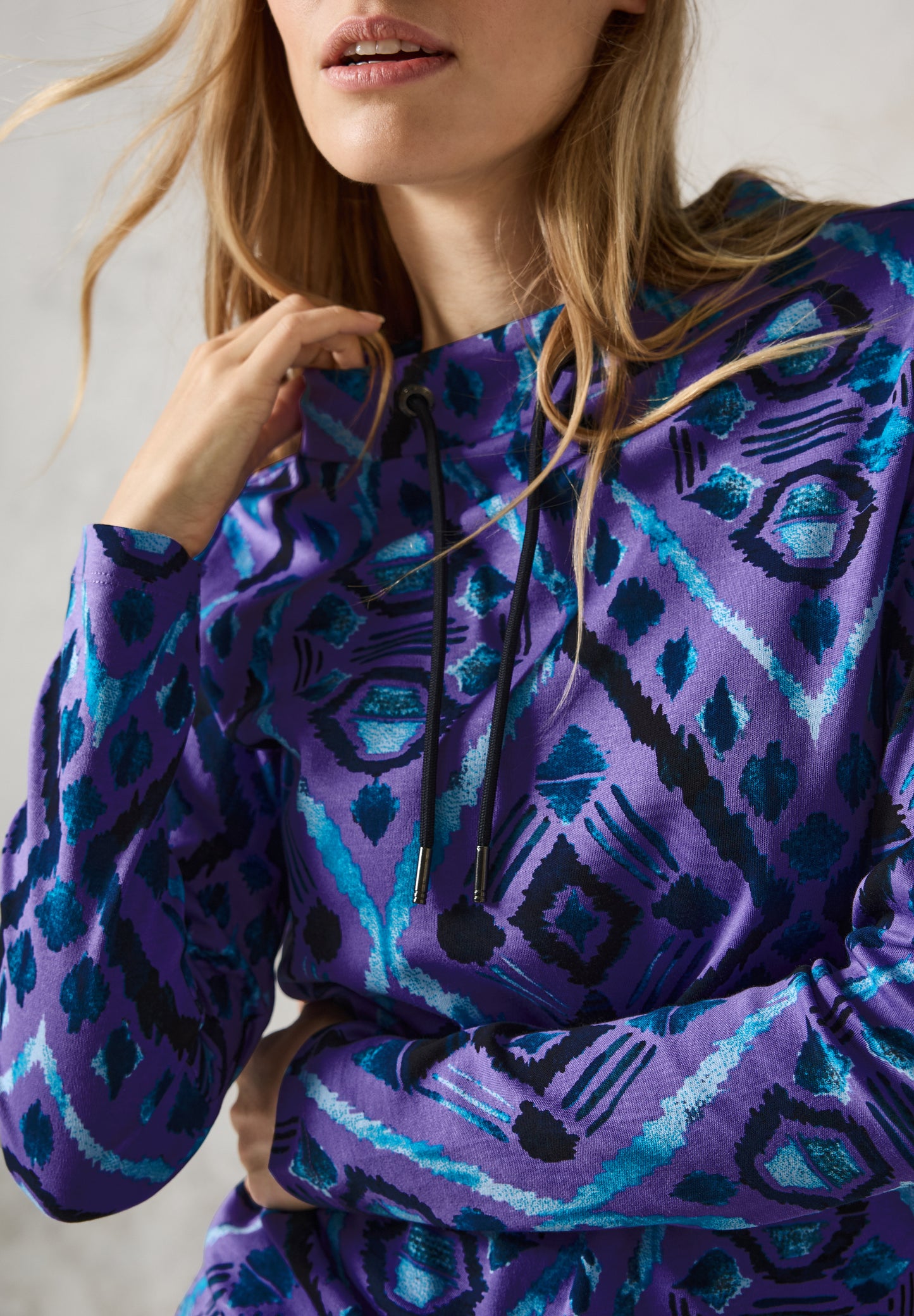 CECIL Damen Langarmshirt mit Print – Farbe: wild lila