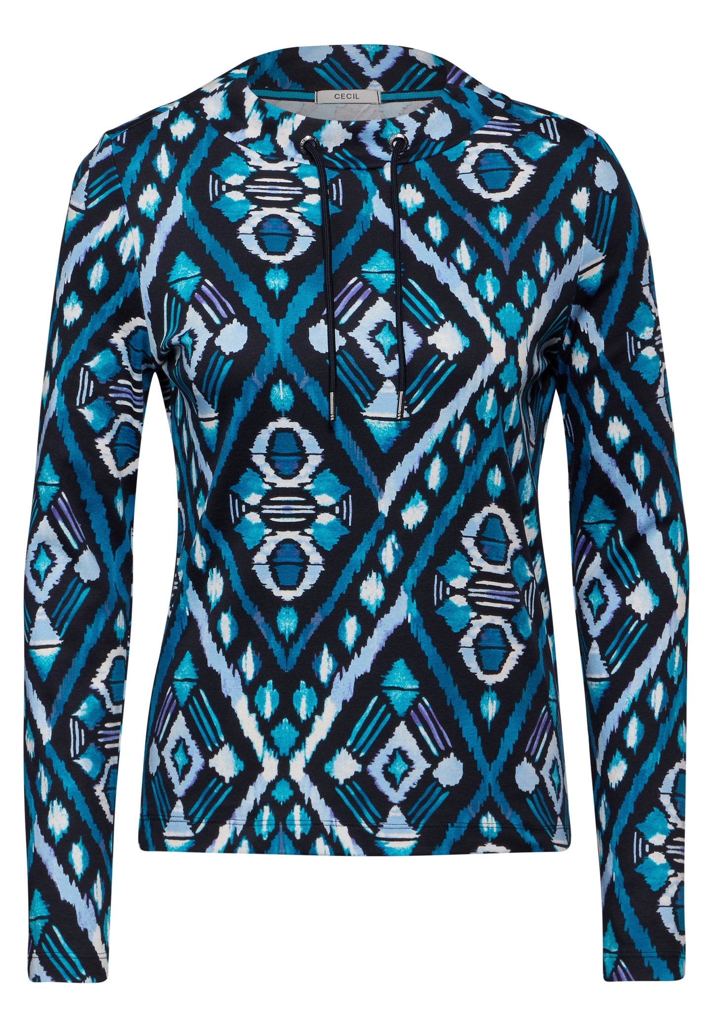 CECIL Damen Langarmshirt mit Print – Farbe: dunkel anthrazit