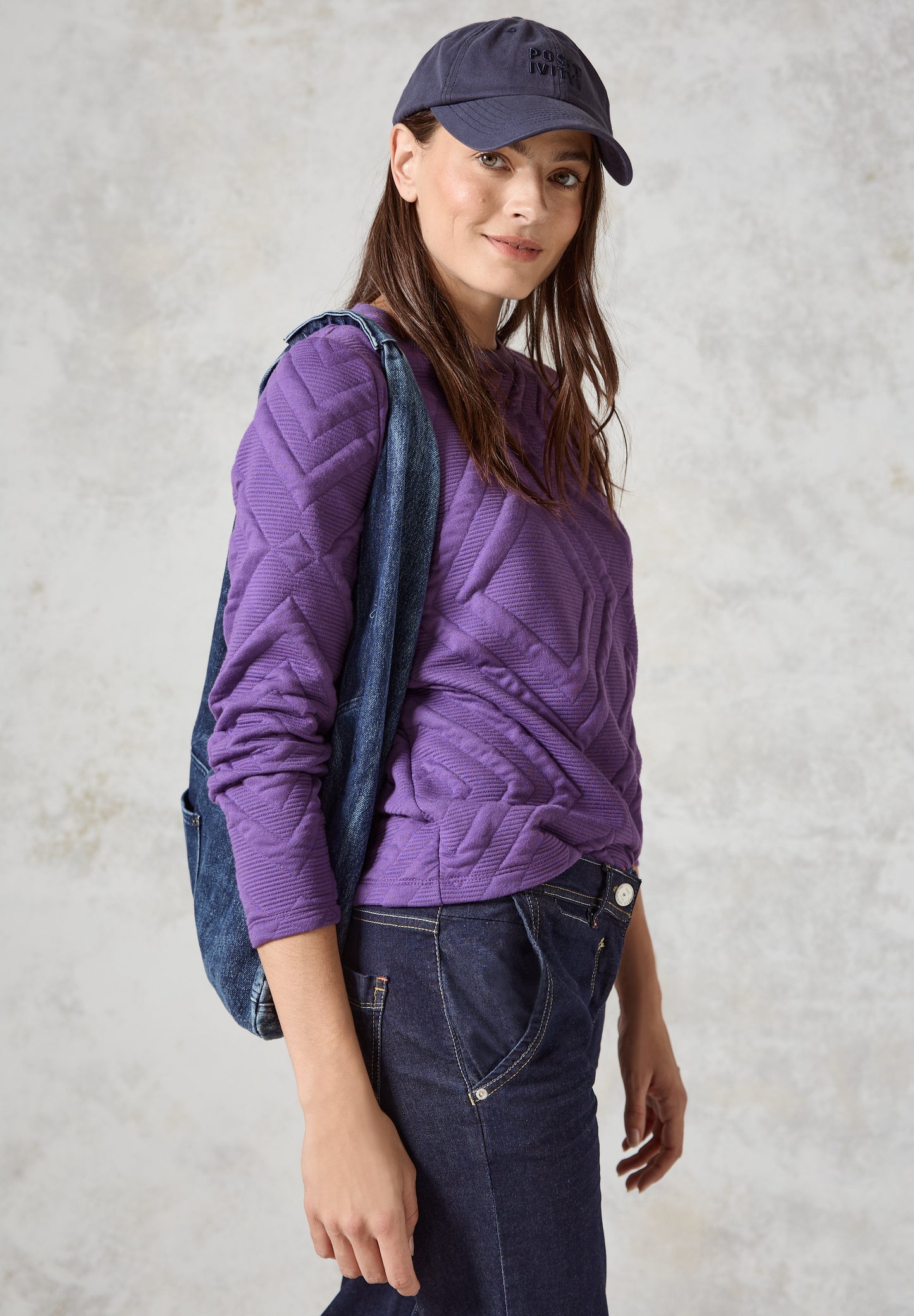 CECIL Shirt Strukturmuster - Farbe: lila