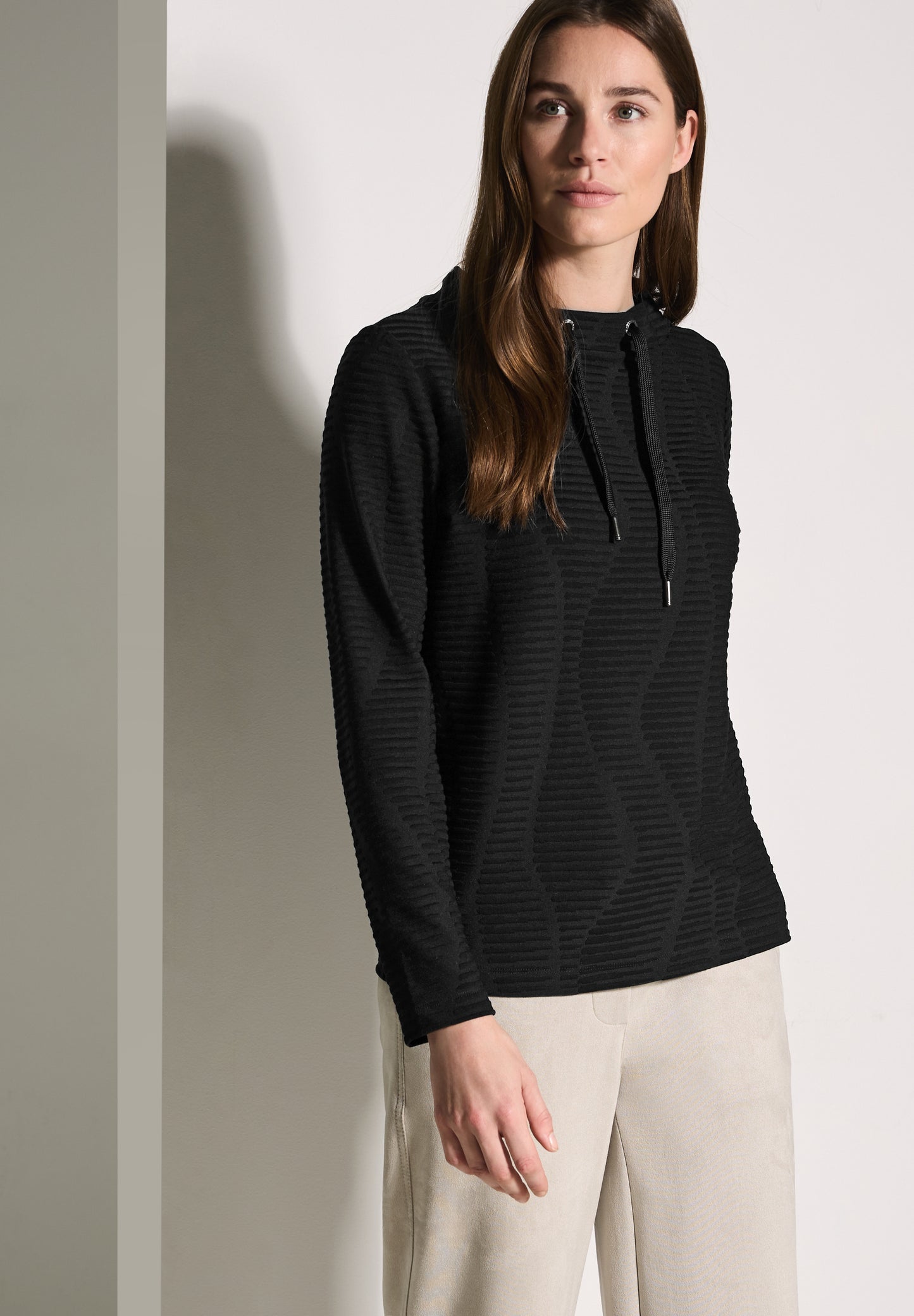 CECIL Strukturshirt - Farbe: Black