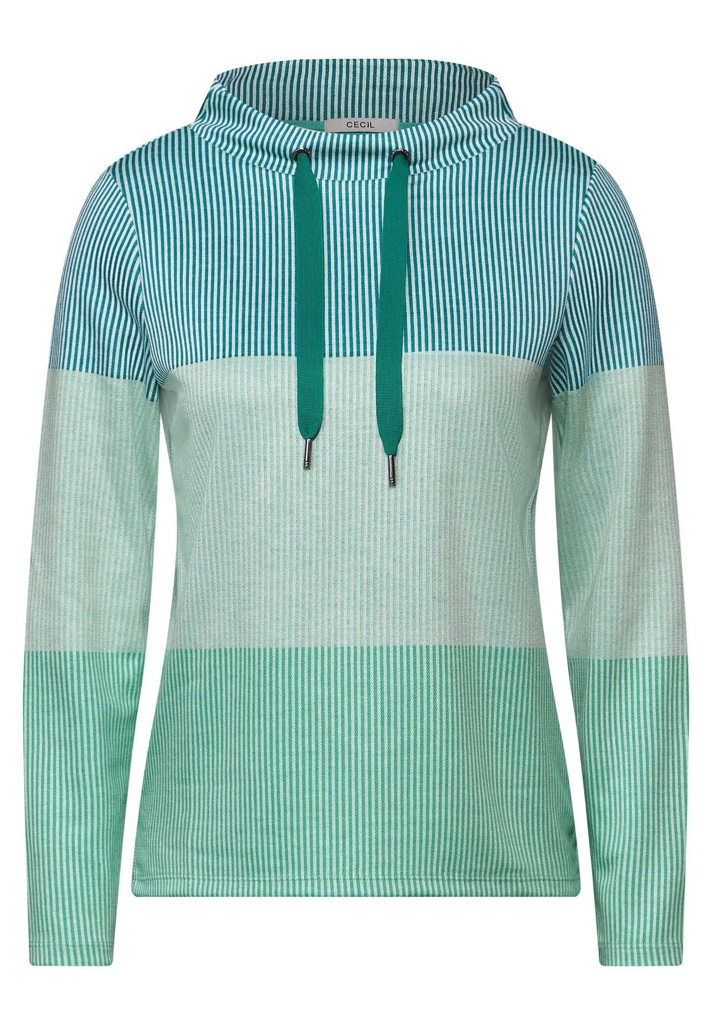 CECIL Gestreiftes Colorblock Shirt - Farbe: petrol grün