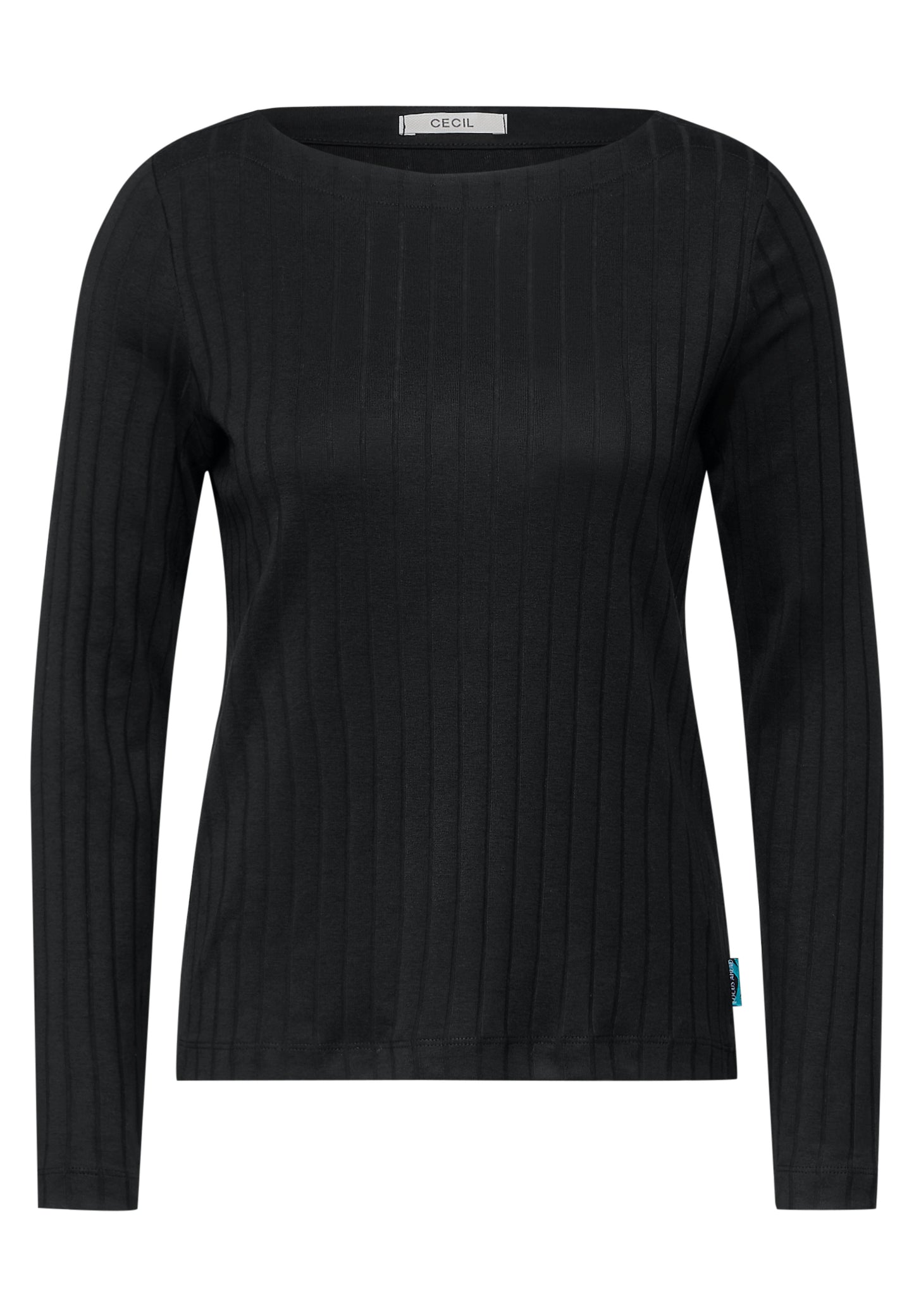 CECIL Shirt mit Rippstruktur - Farbe: Black