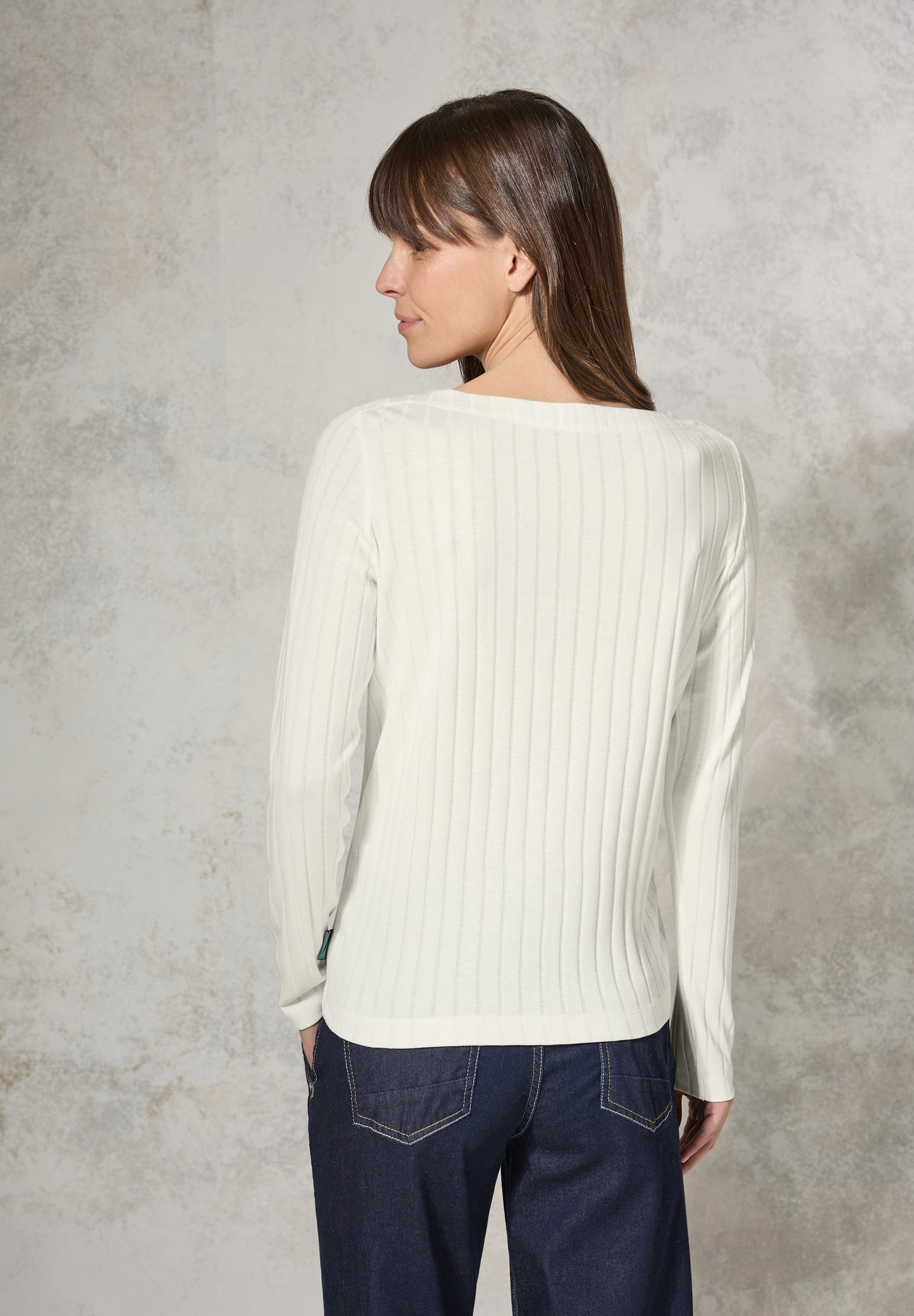 CECIL Shirt mit Rippstruktur - Farbe: vanilla white