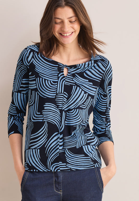 CECIL Shirt mit Knotendetail - Farbe: blau