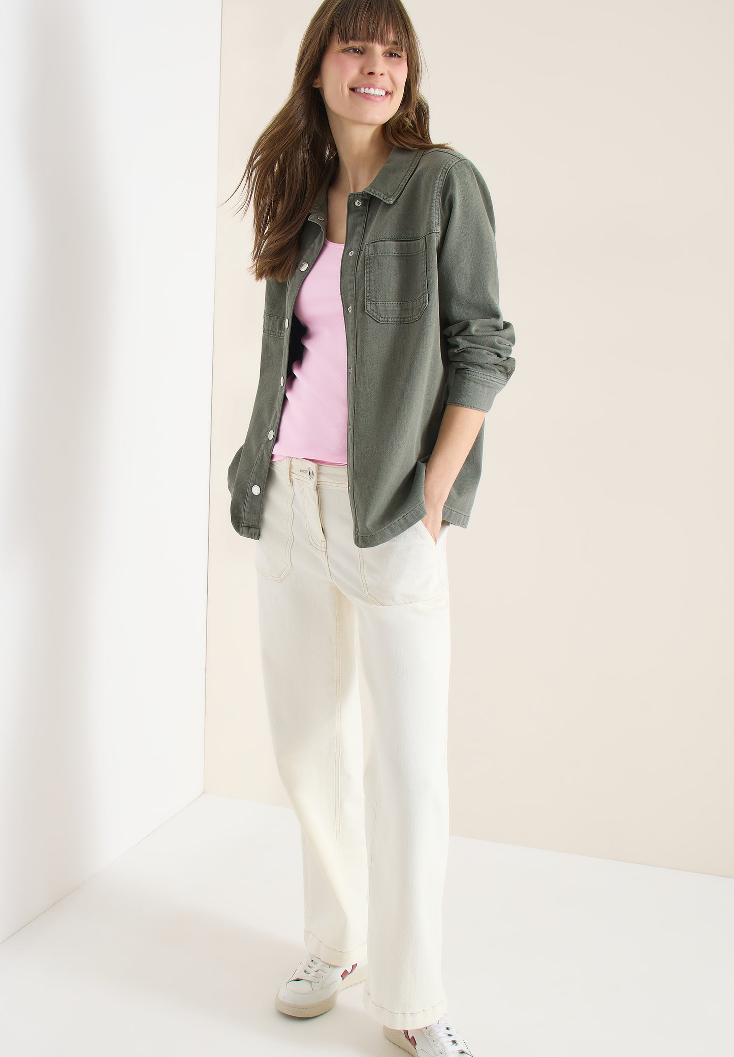 CECIL - Basic Top mit Rundhals aus Baumwolle - Farbe: Rosa