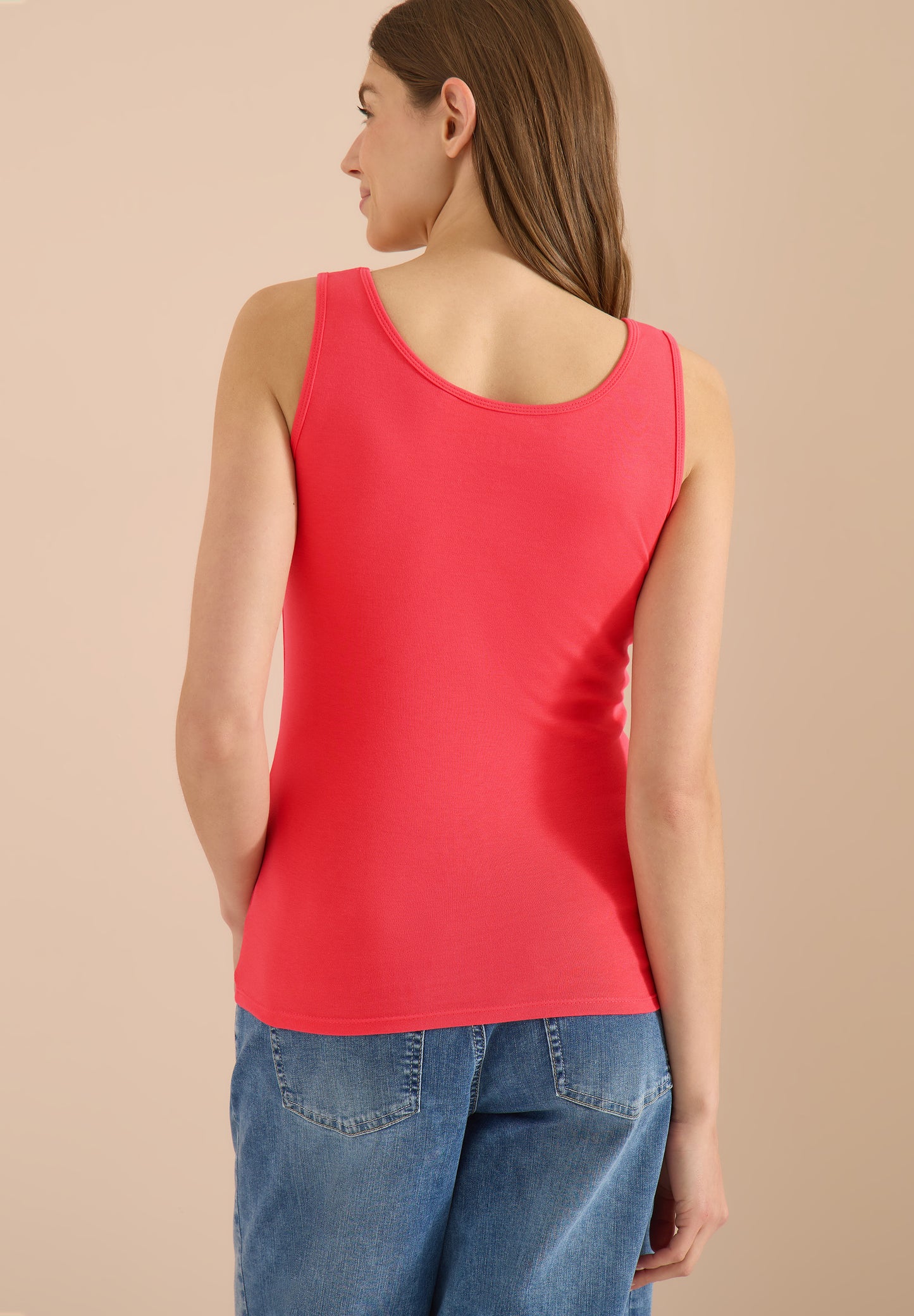 CECIL - Basic Top aus reiner Baumwolle - Farbe: coral