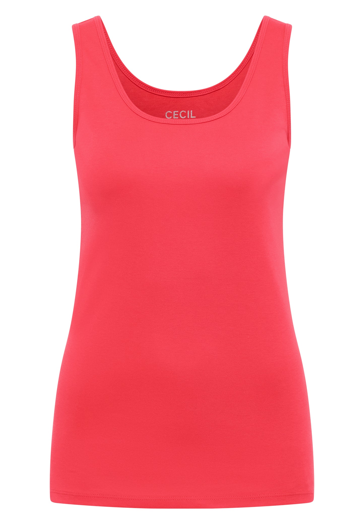 CECIL - Basic Top aus reiner Baumwolle - Farbe: coral