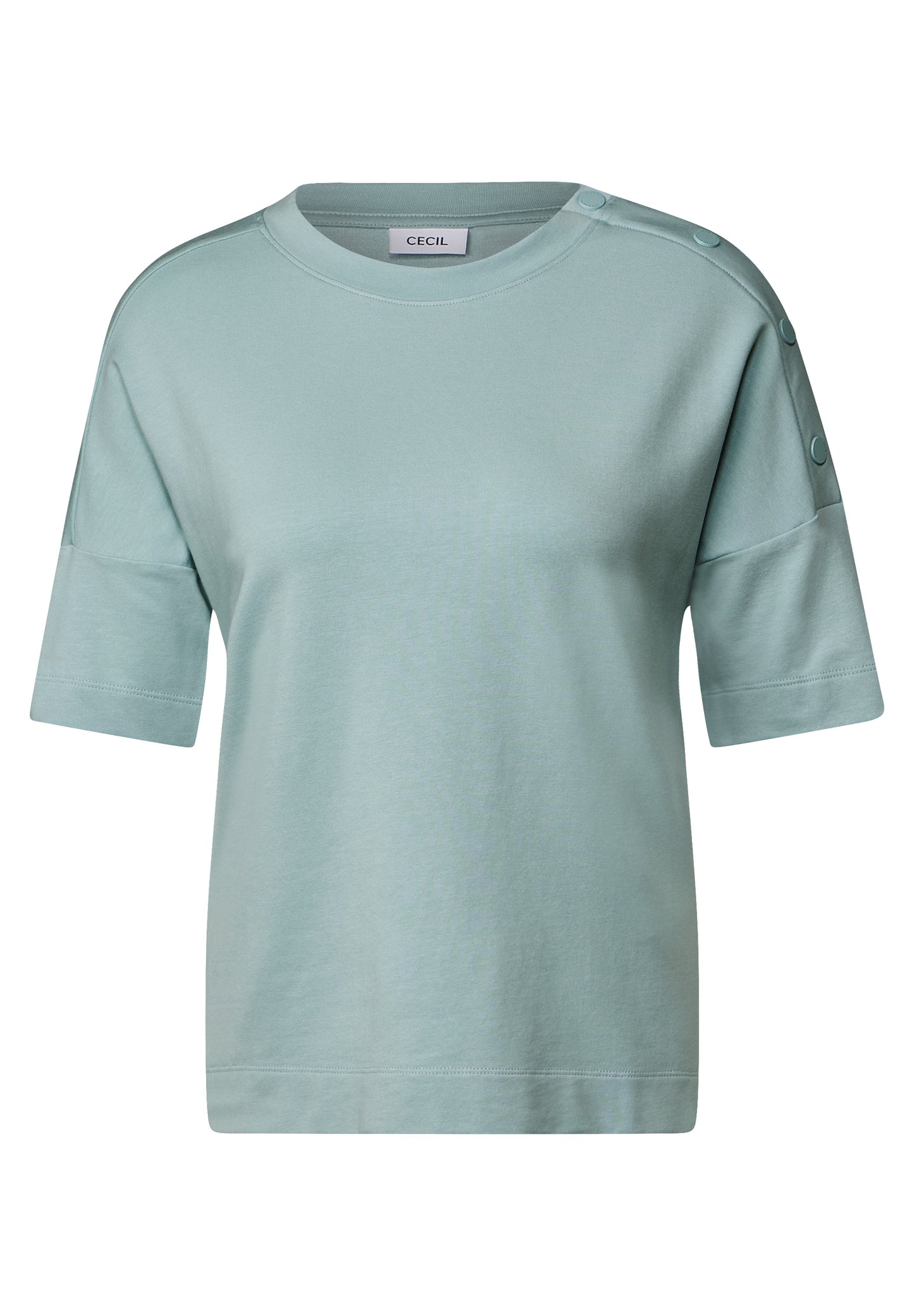 CECIL T-Shirt mit Knopfdetail - Farbe: cool salvia green