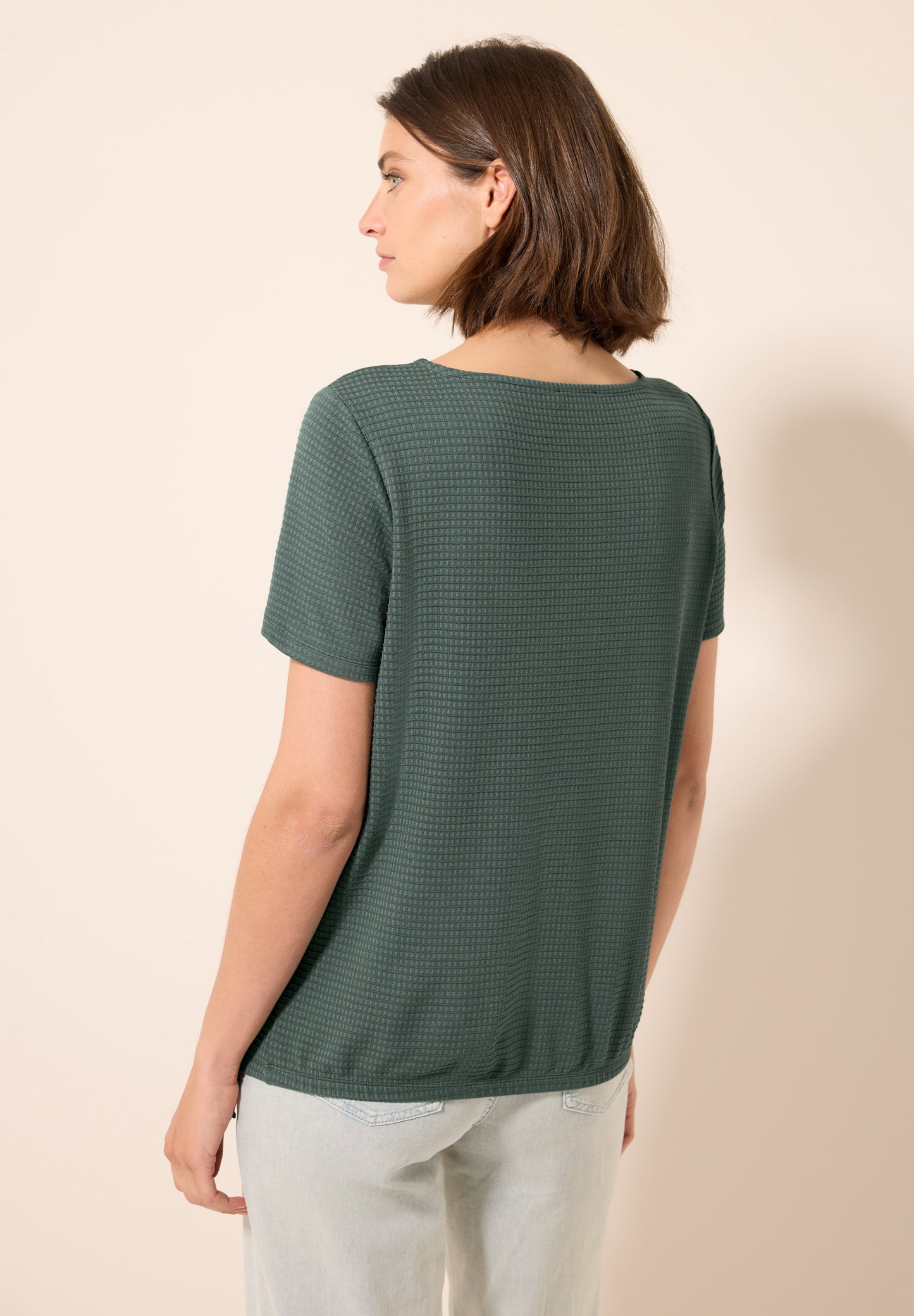 CECIL Strukturshirt mit Knoten - Farbe: balmy khaki