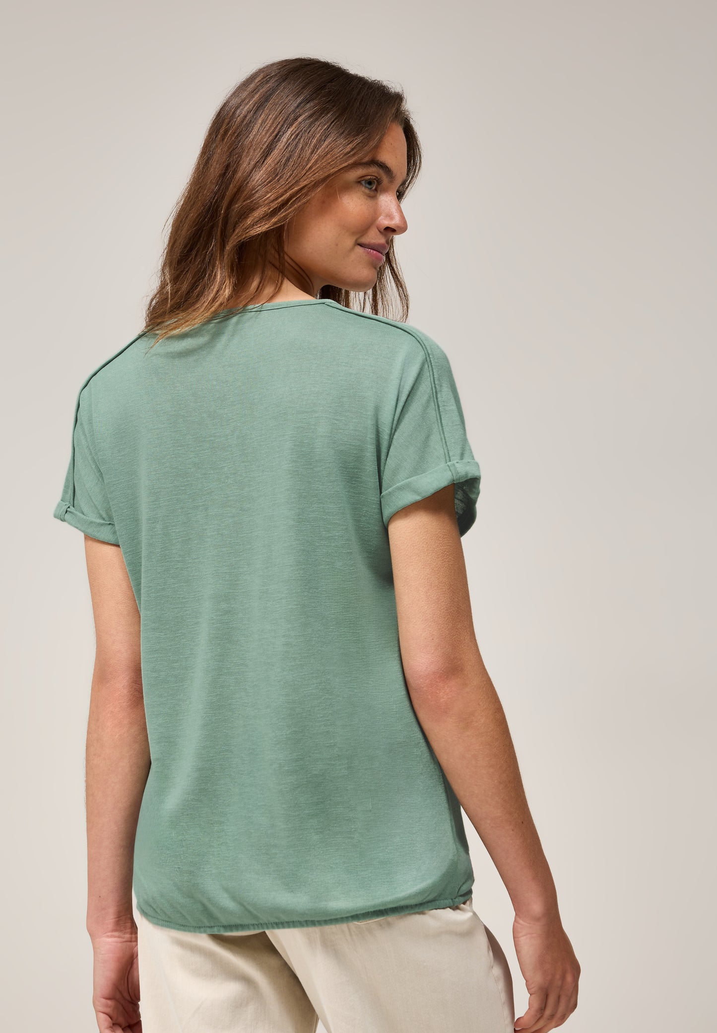 CECIL T-Shirt mit Deko-Nähten - Farbe: matcha green