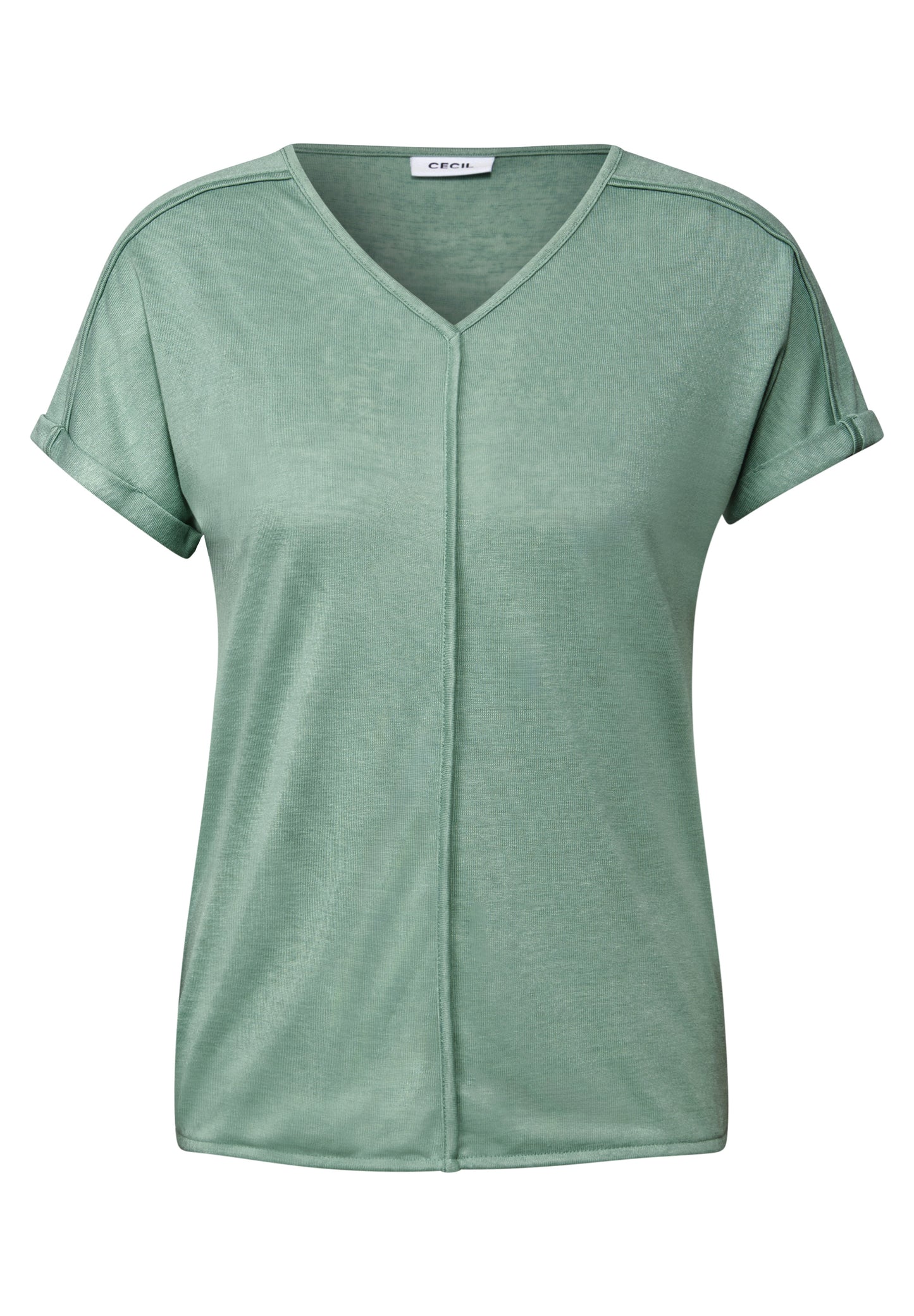 CECIL T-Shirt mit Deko-Nähten - Farbe: matcha green