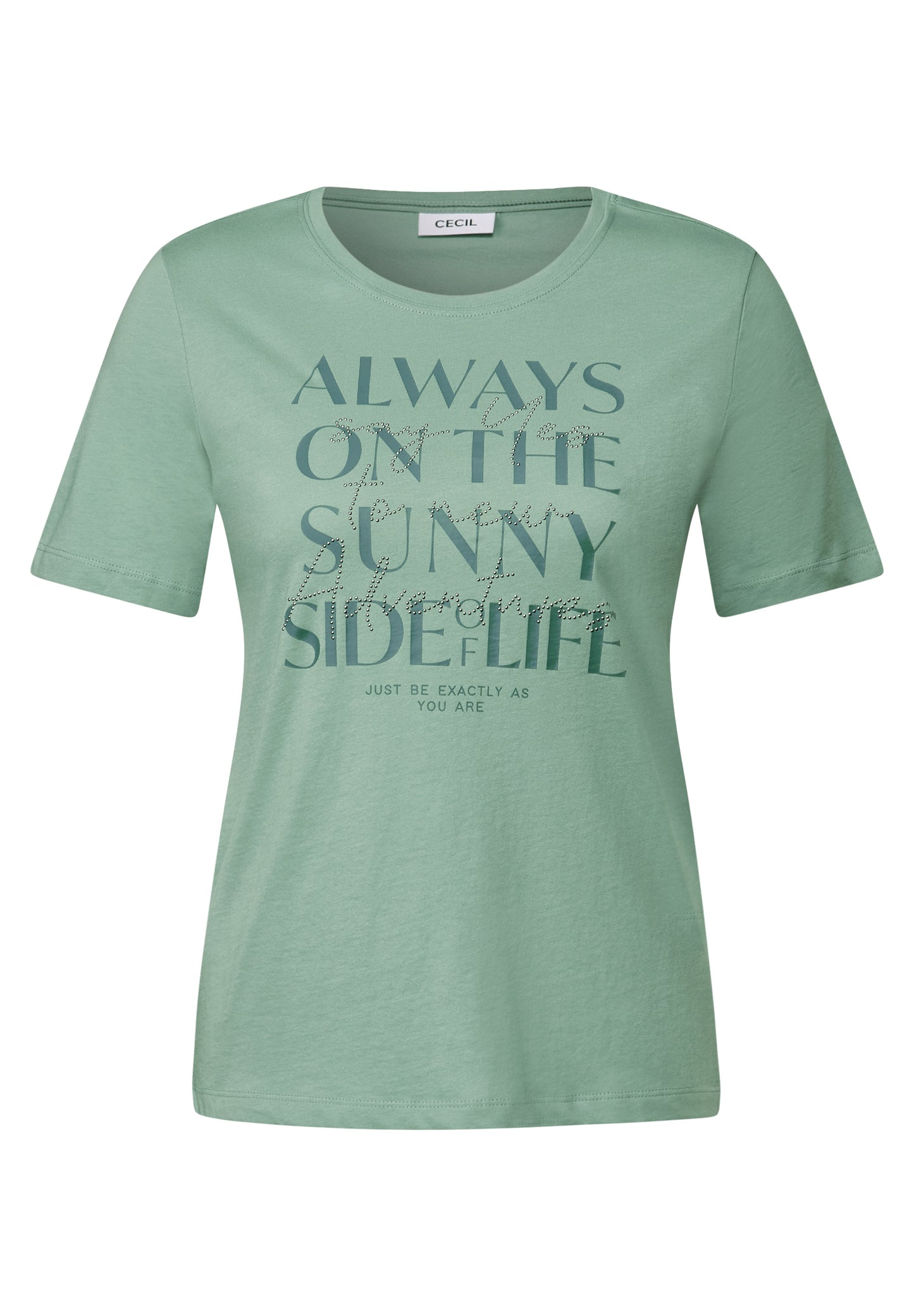 CECIL Shirt mit Wording Artwork - Farbe: matcha green