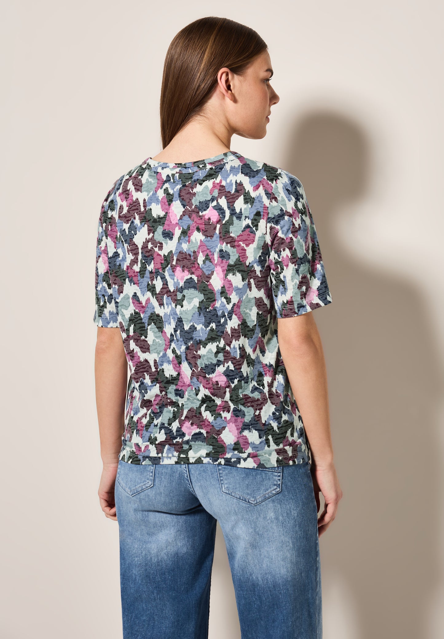 CECIL Shirt mit Burn-Out-Muster - Farbe: vanilla white