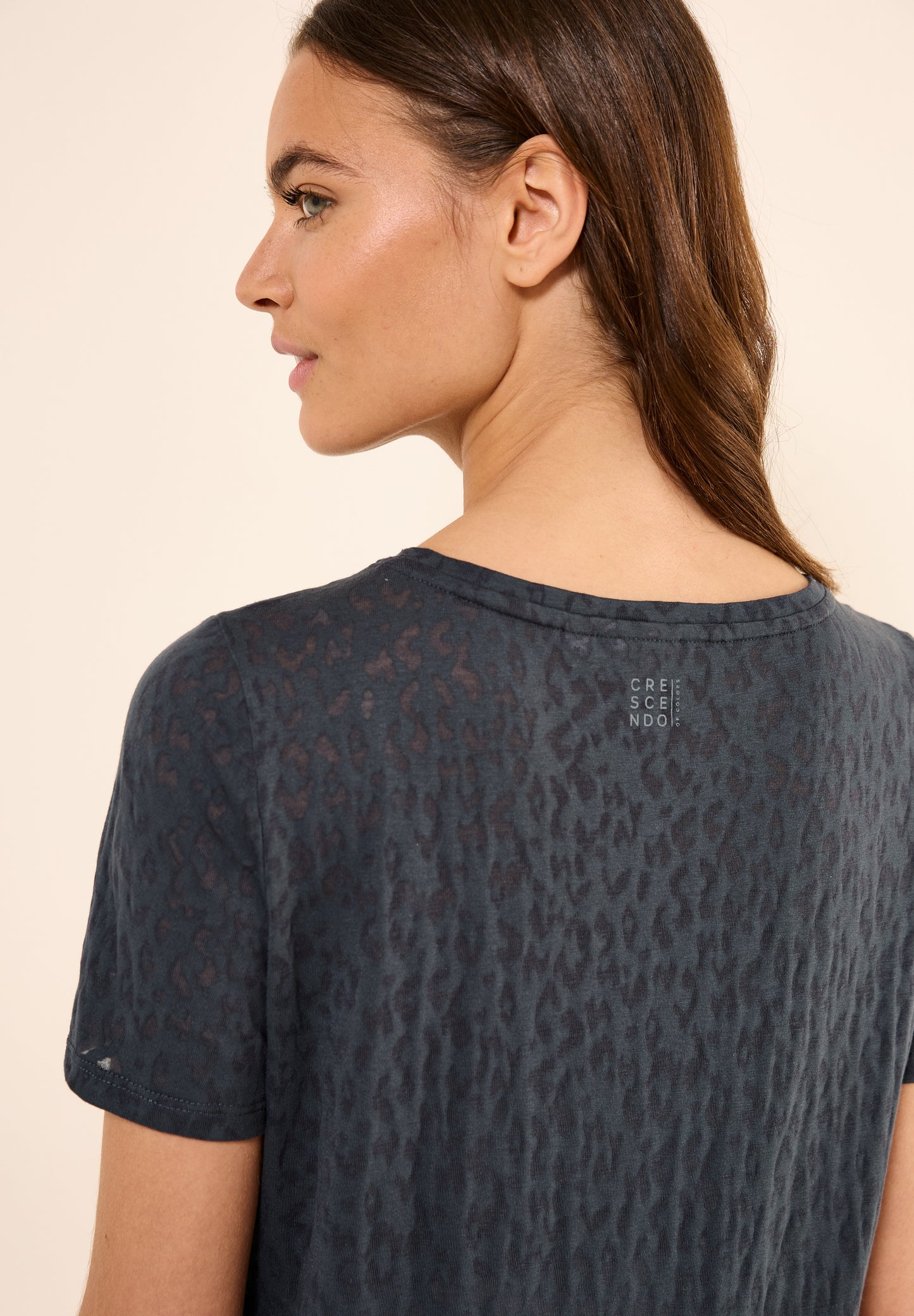CECIL T-Shirt mit Schmucksteinen - Farbe: volcanic grey
