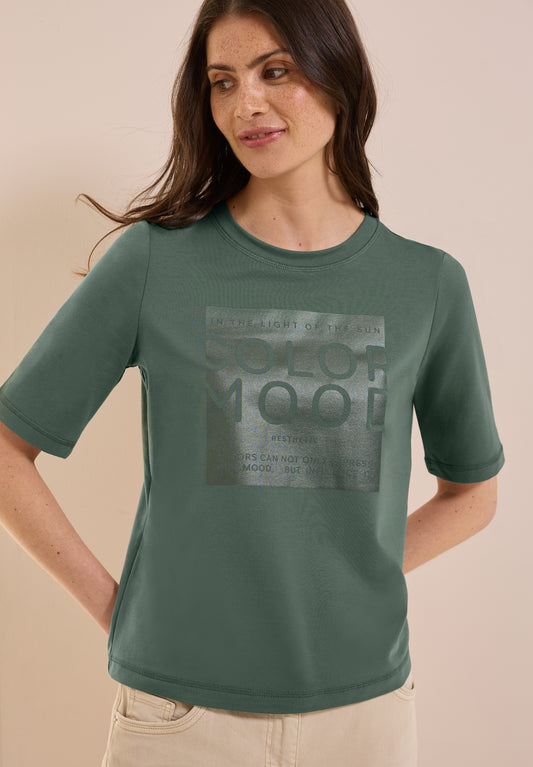 CECIL Softes Shirt mit Folienprint - Farbe: dark balmy khaki