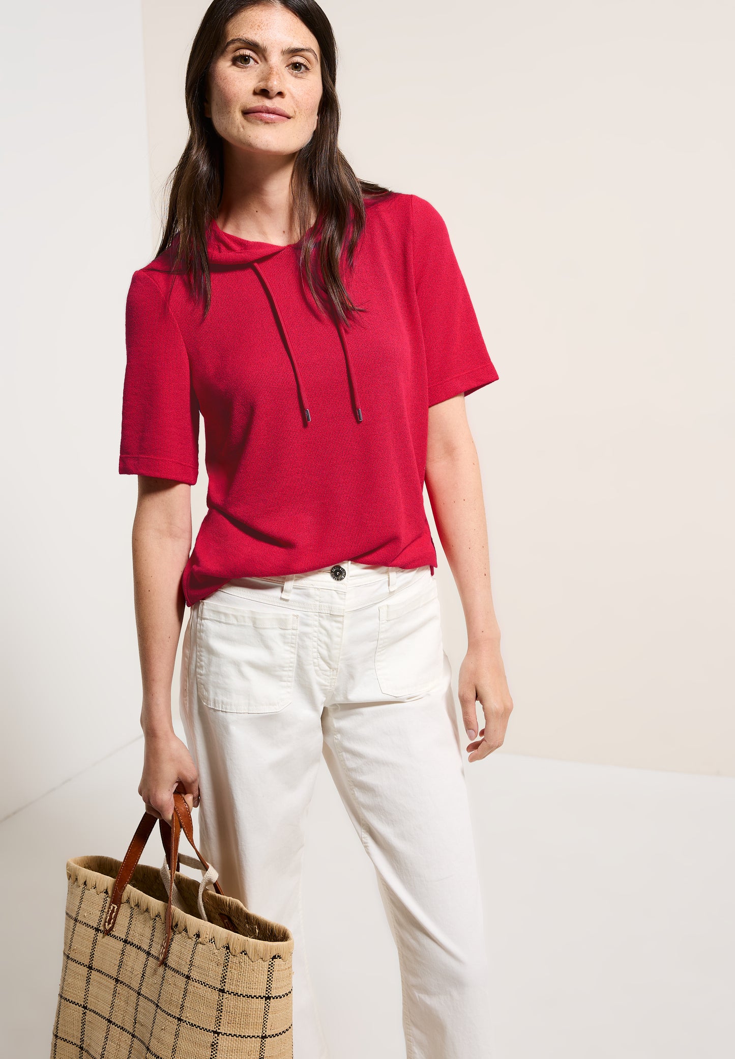 CECIL Crepe Hoodie-Shirt - Farbe: glazed apple red