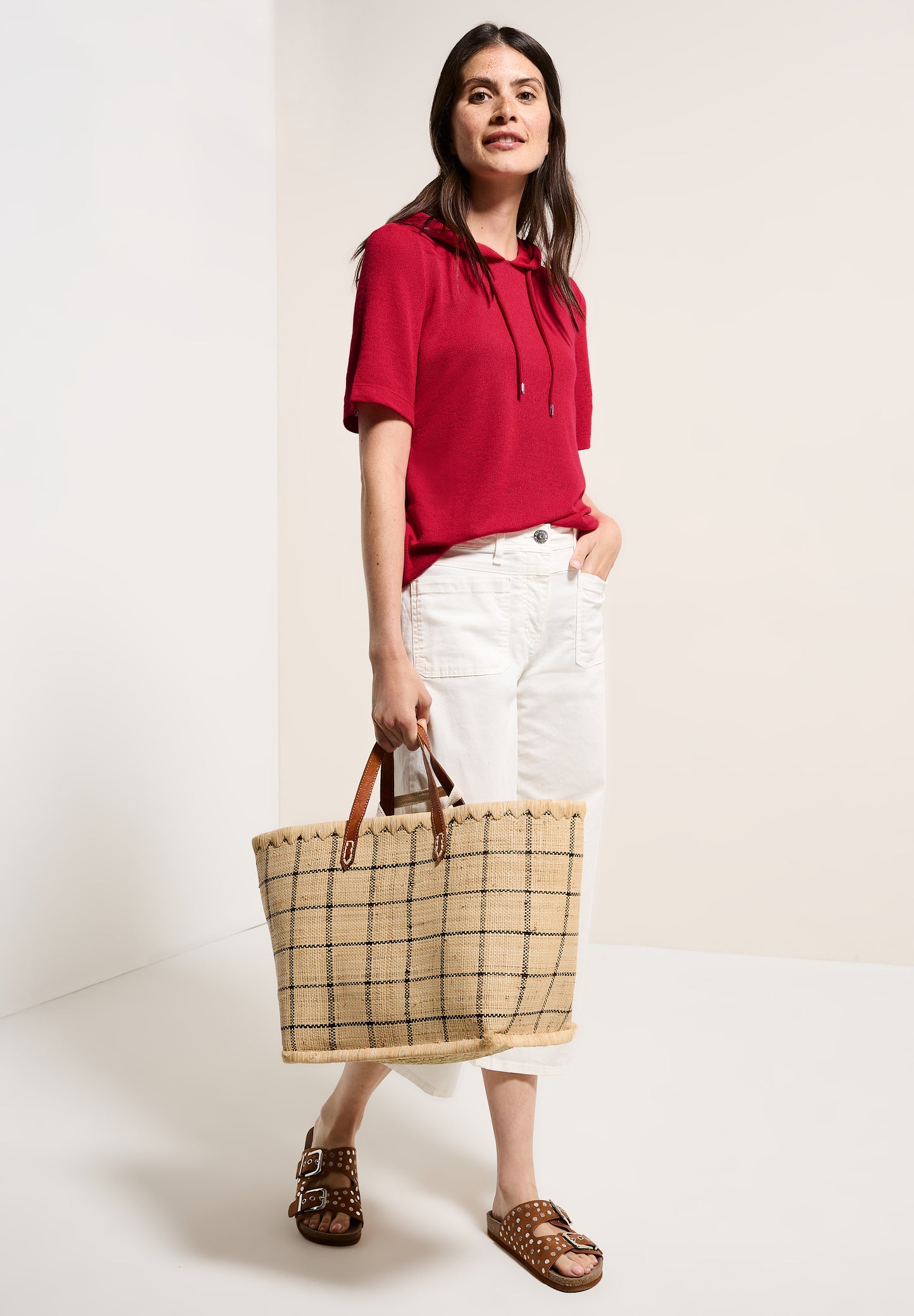 CECIL Crepe Hoodie-Shirt - Farbe: glazed apple red