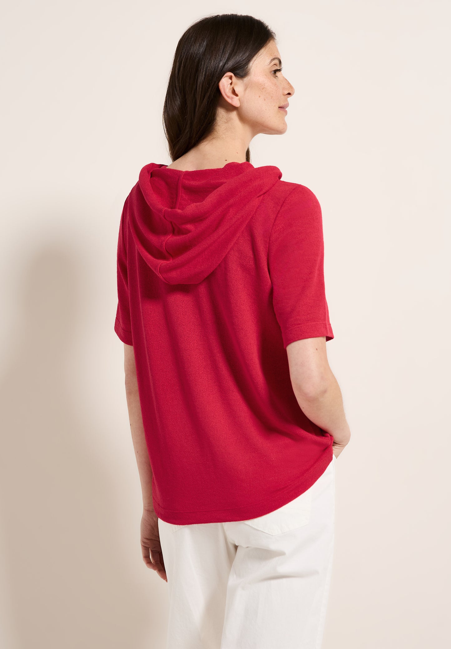 CECIL Crepe Hoodie-Shirt - Farbe: glazed apple red