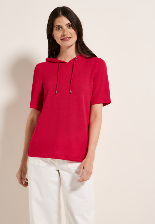 CECIL Crepe Hoodie-Shirt - Farbe: glazed apple red