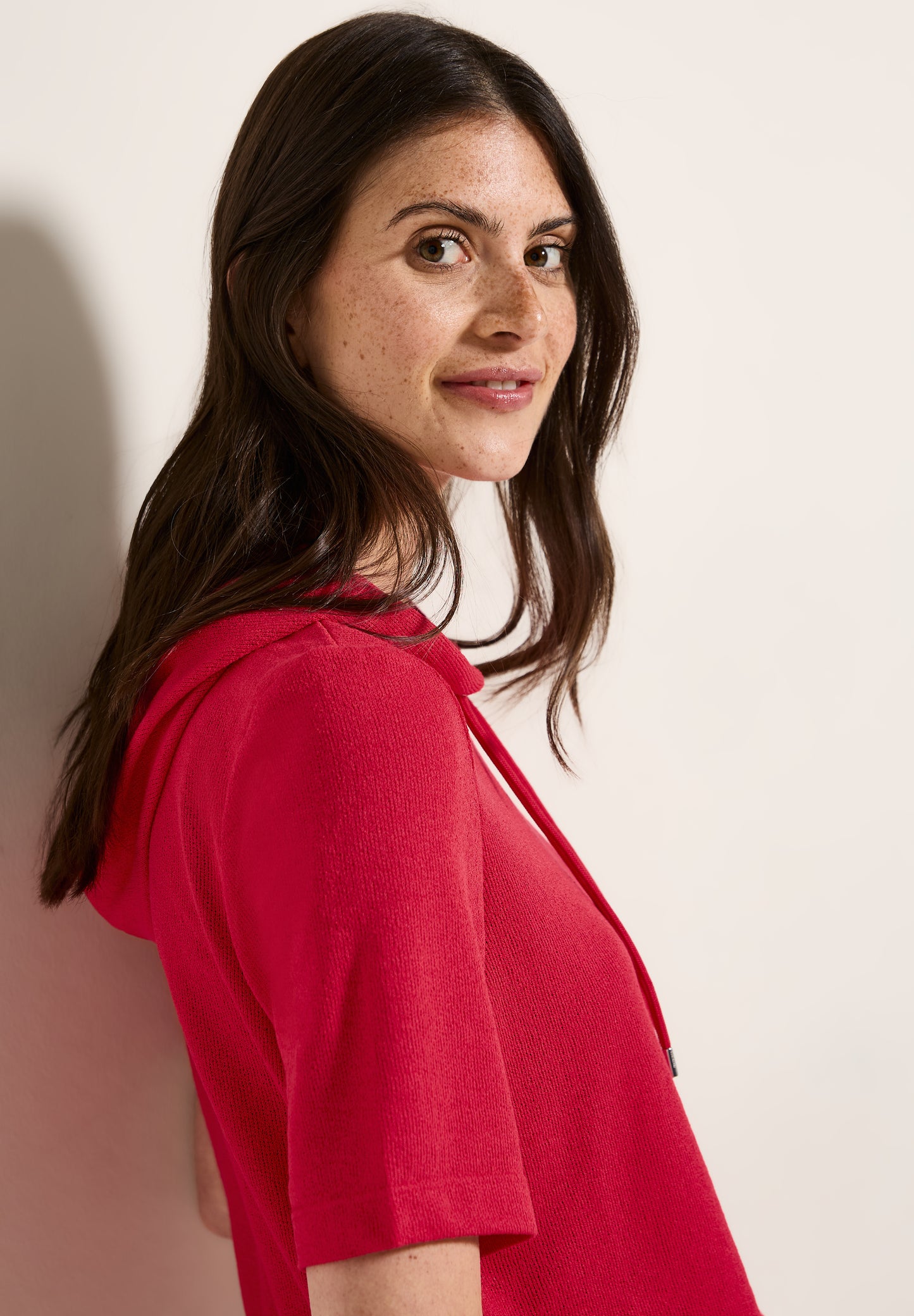 CECIL Crepe Hoodie-Shirt - Farbe: glazed apple red