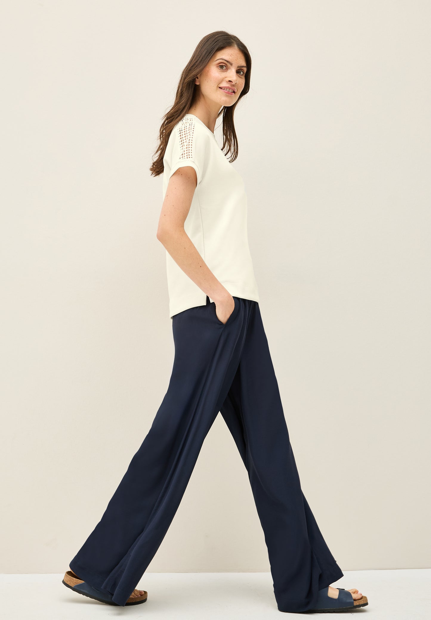 CECIL Silk Touch T-Shirt - Farbe: vanilla white